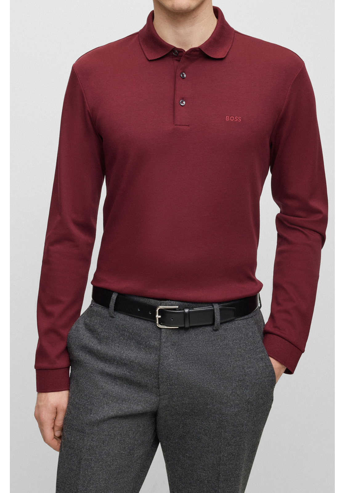 3-4063538135404-hugo_boss-poloshirt_HR BOSS Pado regular fit polo lange mouw, jersey, rood