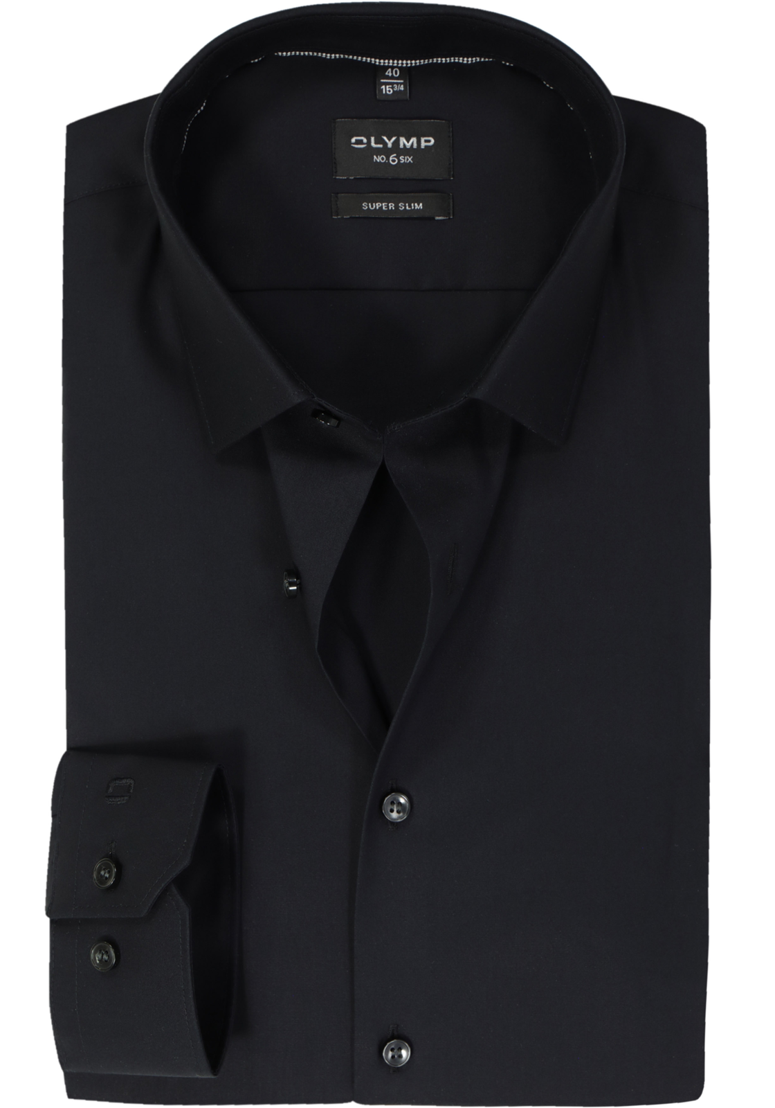 OLYMP No. Six super slim fit overhemd, mouwlengte 7, zwart        OLYMP No. Six super slim fit overhemd, mouwlengte 7, zwart