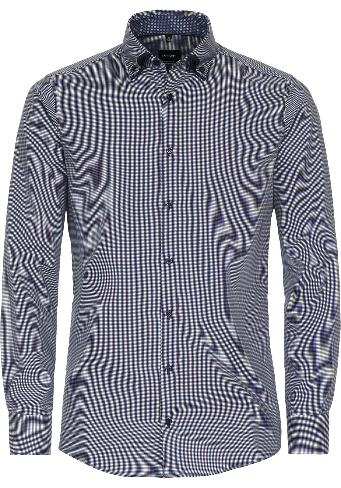 1-4064813808785-venti-overhemd_HR VENTI modern fit overhemd, dobby, blauw geruit
