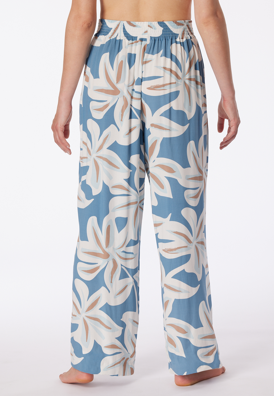 SCHIESSER Mix+Relax loungebroek lang, dames loungebroek lang viscose bloemenprint multicolour