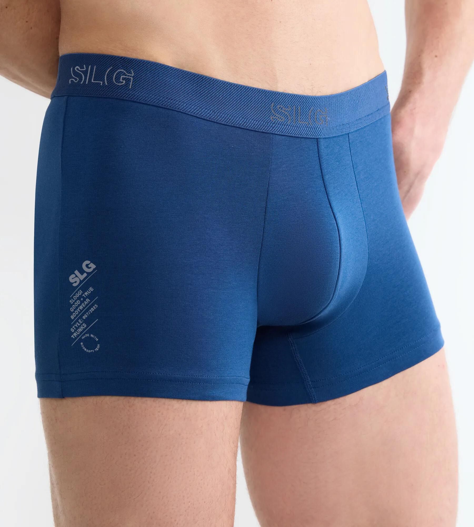 Sloggi Men SLG Base Trunk, heren boxershorts korte pijp (2-pack), kobaltblauw en middengrijs