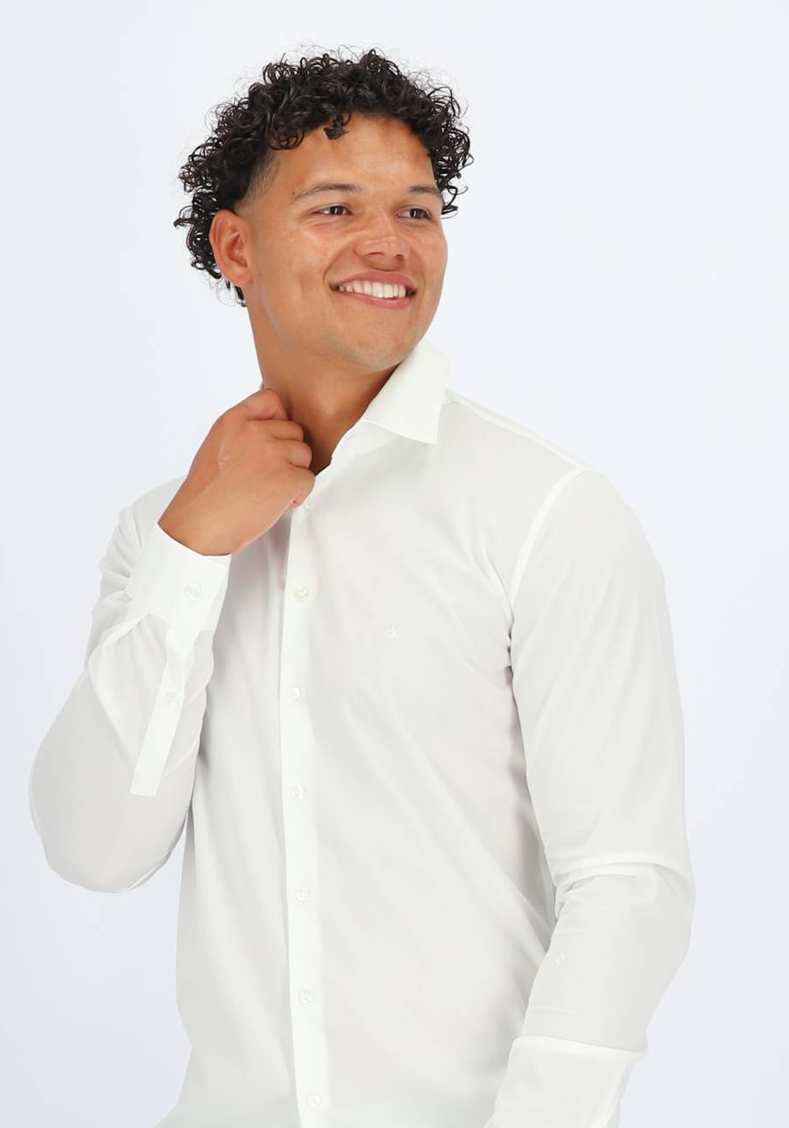 Calvin Klein  slim fit overhemd, popeline, wit Calvin Klein  slim fit overhemd, popeline, wit