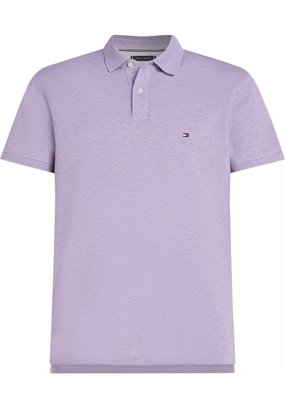 Tommy Hilfiger 1985 Regular Polo, heren poloshirt, lila melange Tommy Hilfiger 1985 Regular Polo, heren poloshirt, lila melange