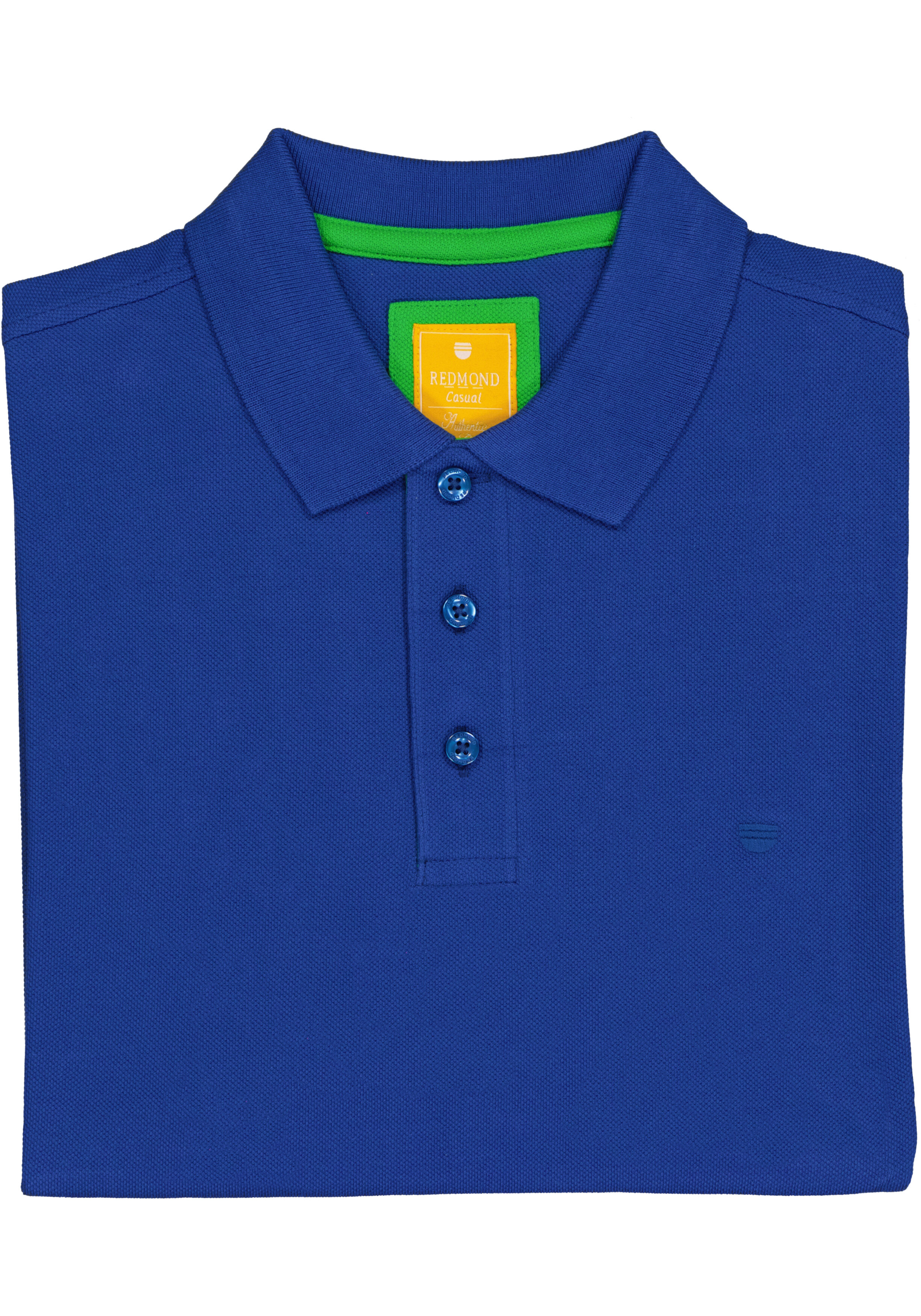Redmond modern fit poloshirt, blauw (groen contrast)