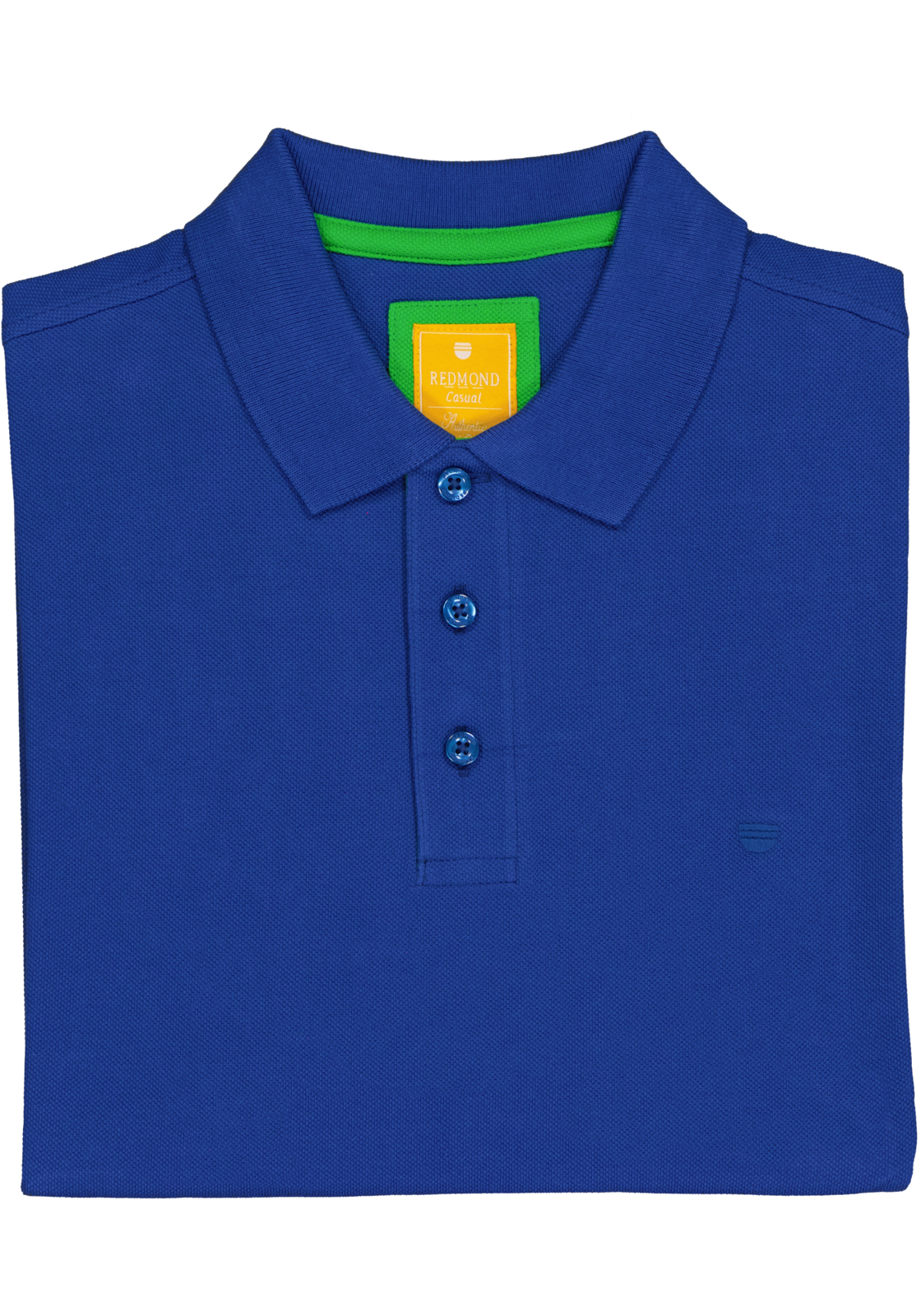 5-4061933179498_redmond-polo_HR Redmond modern fit poloshirt, blauw (groen contrast)