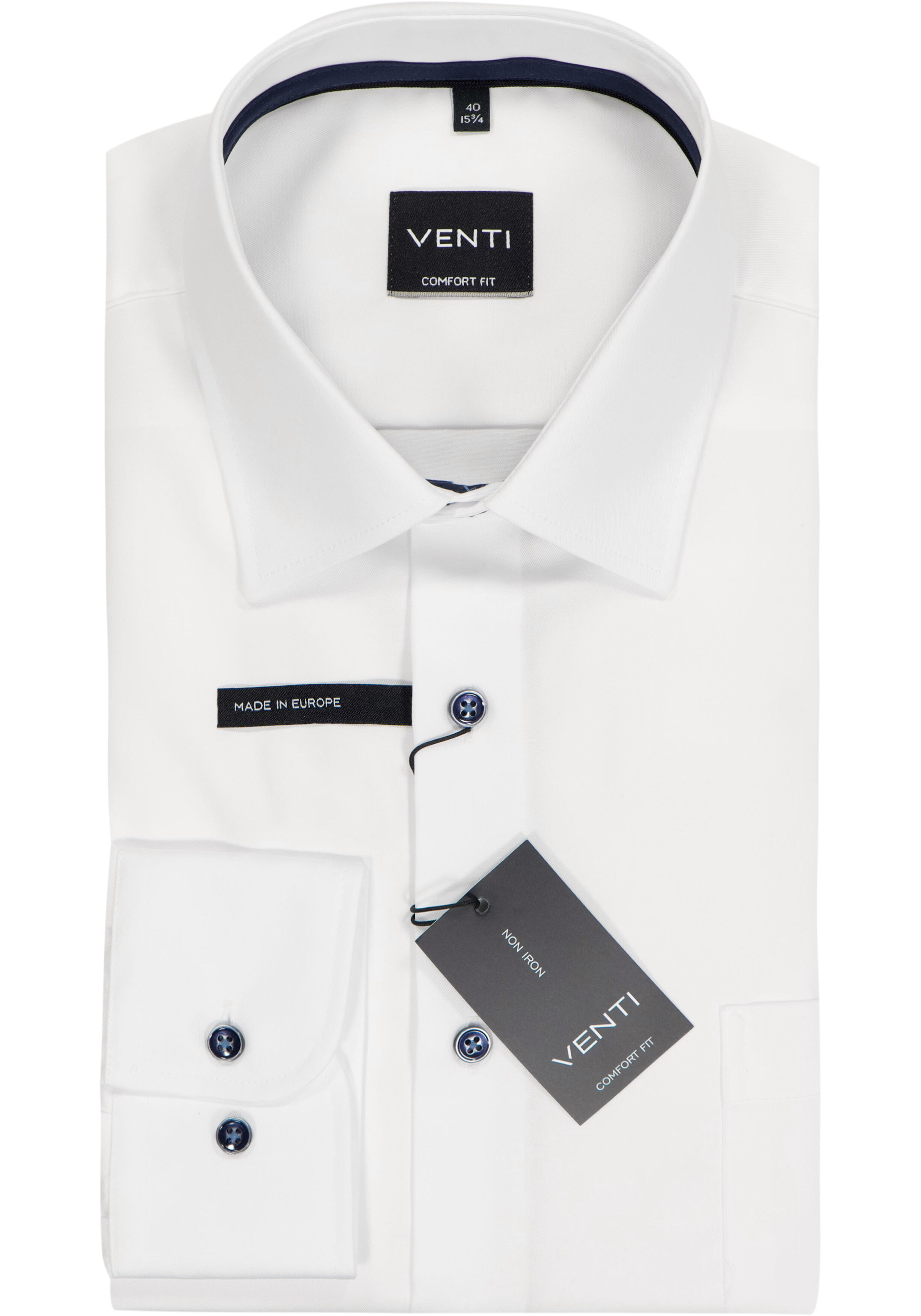 VENTI CASA MODA comfort fit overhemd, structuur, wit
