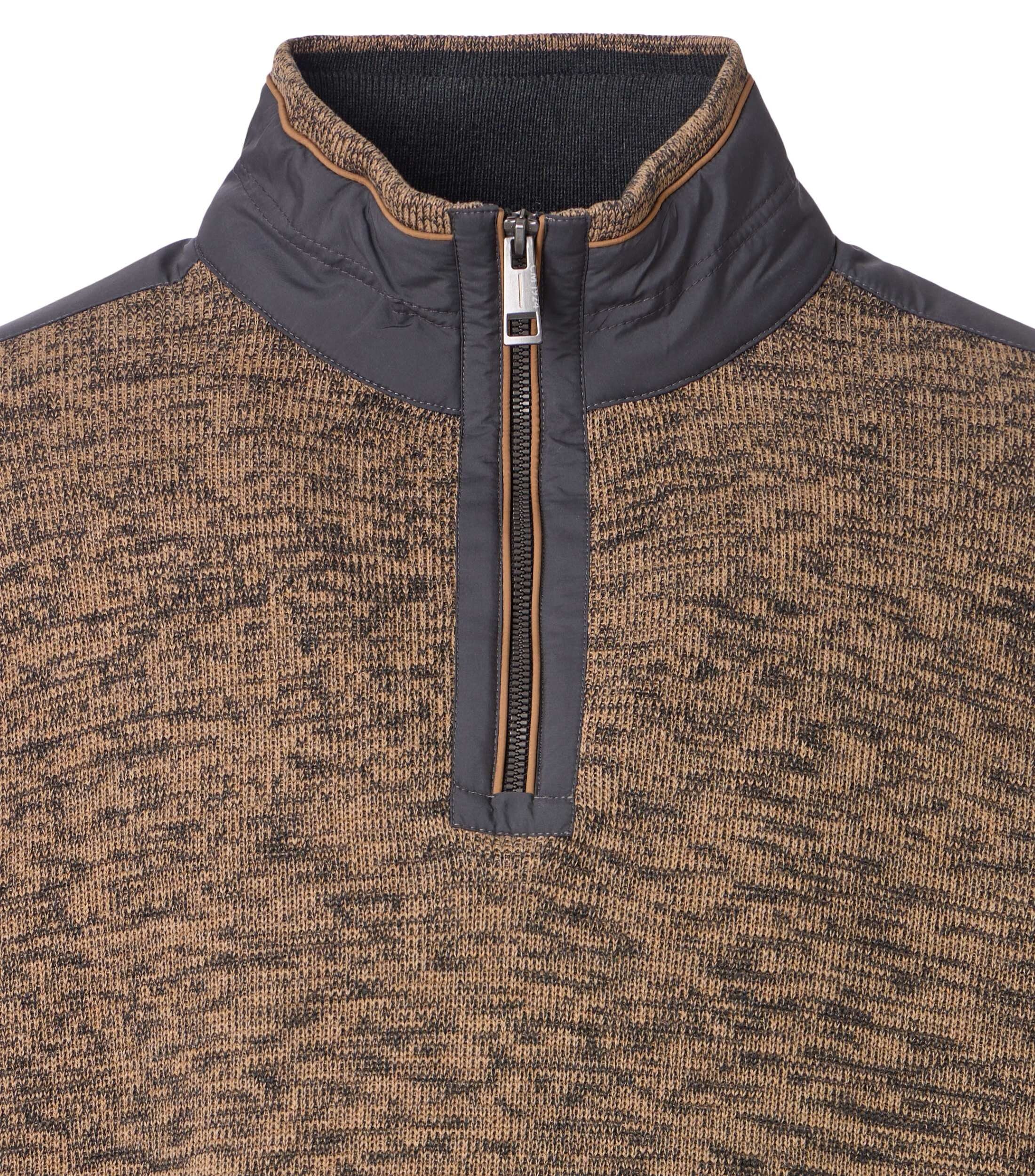 CASA MODA comfort fit schipperstrui, bruin, zwart