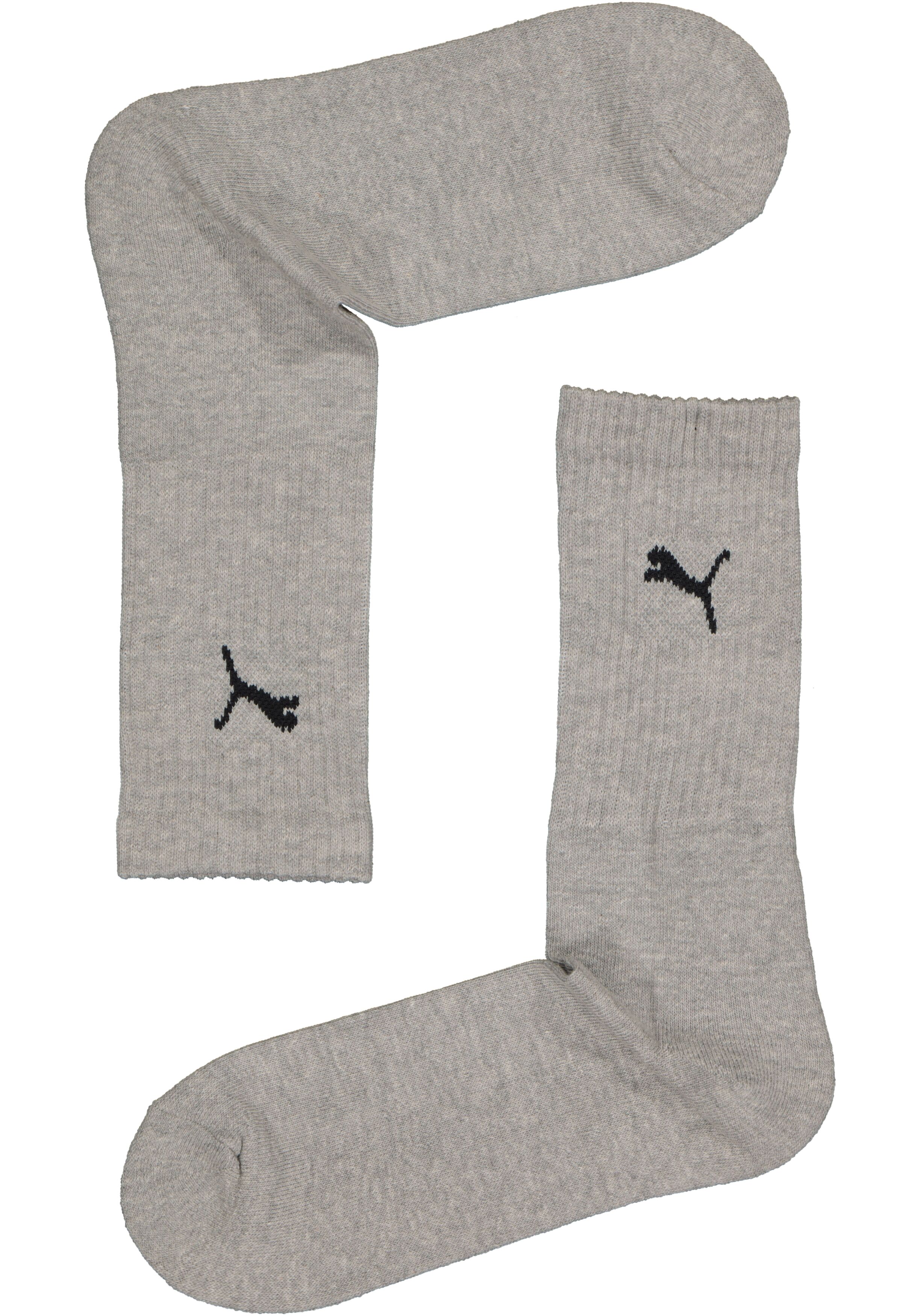 Puma sport cush crew 6-Pack, wit, grijs en zwart