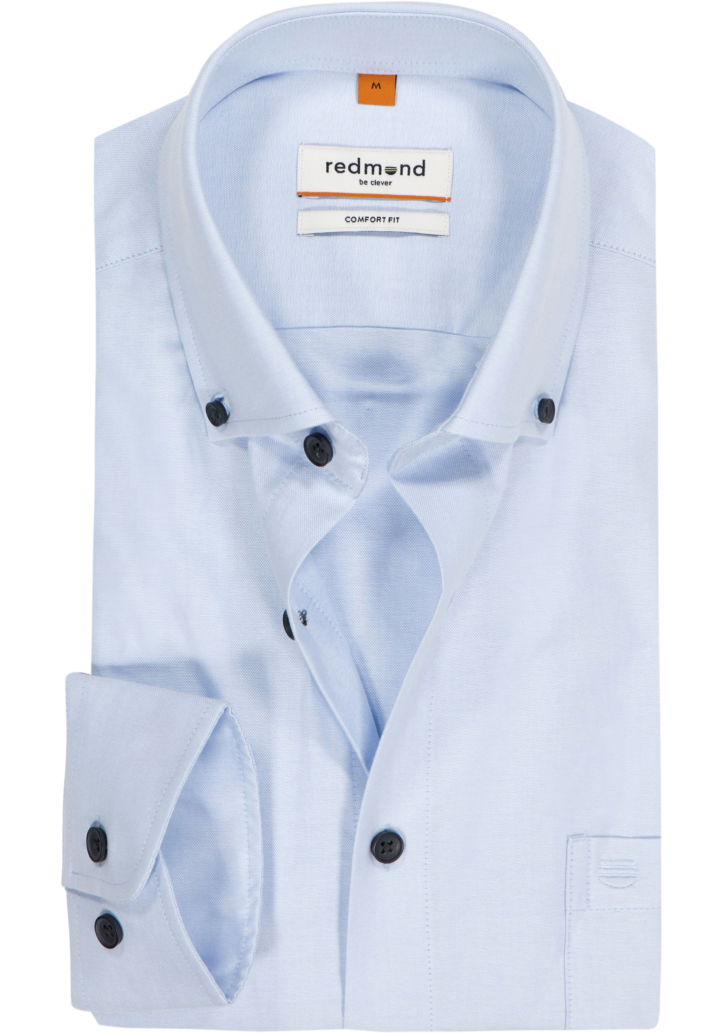 Redmond comfort fit overhemd, Oxford, blauw