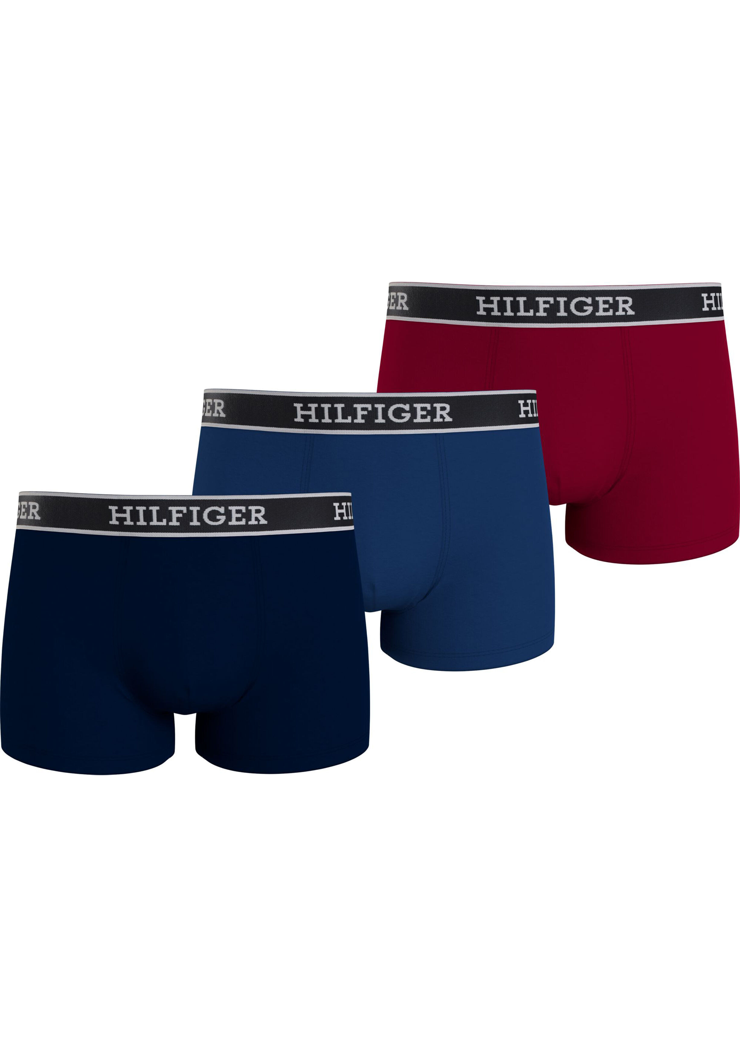 Tommy Hilfiger trunk (3-pack), heren boxers normale lengte, blauw, kobalt, rood