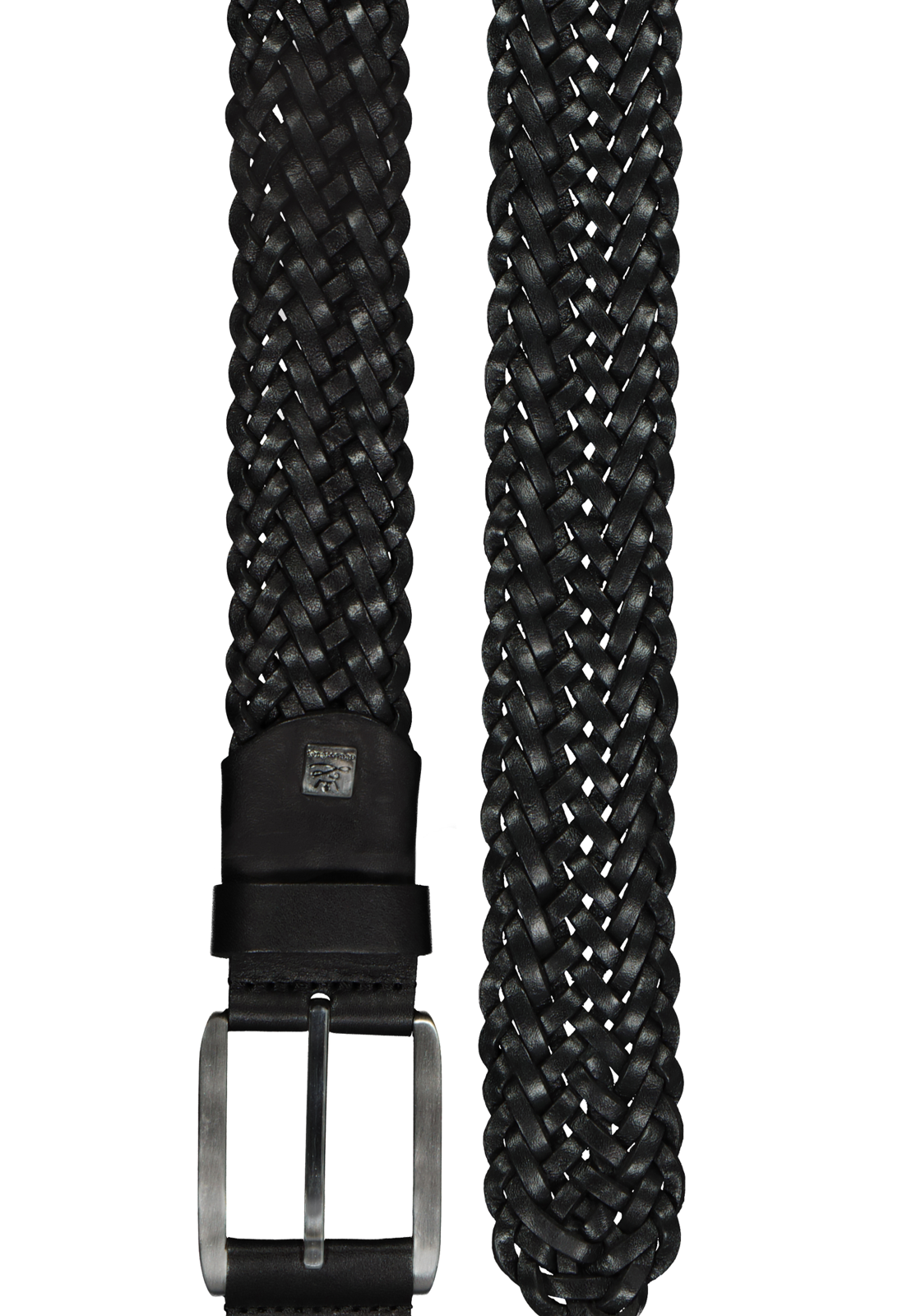 2-4032057127641-lindenmann-riem_HR LINDENMANN leren heren riem, zwart gevlochten