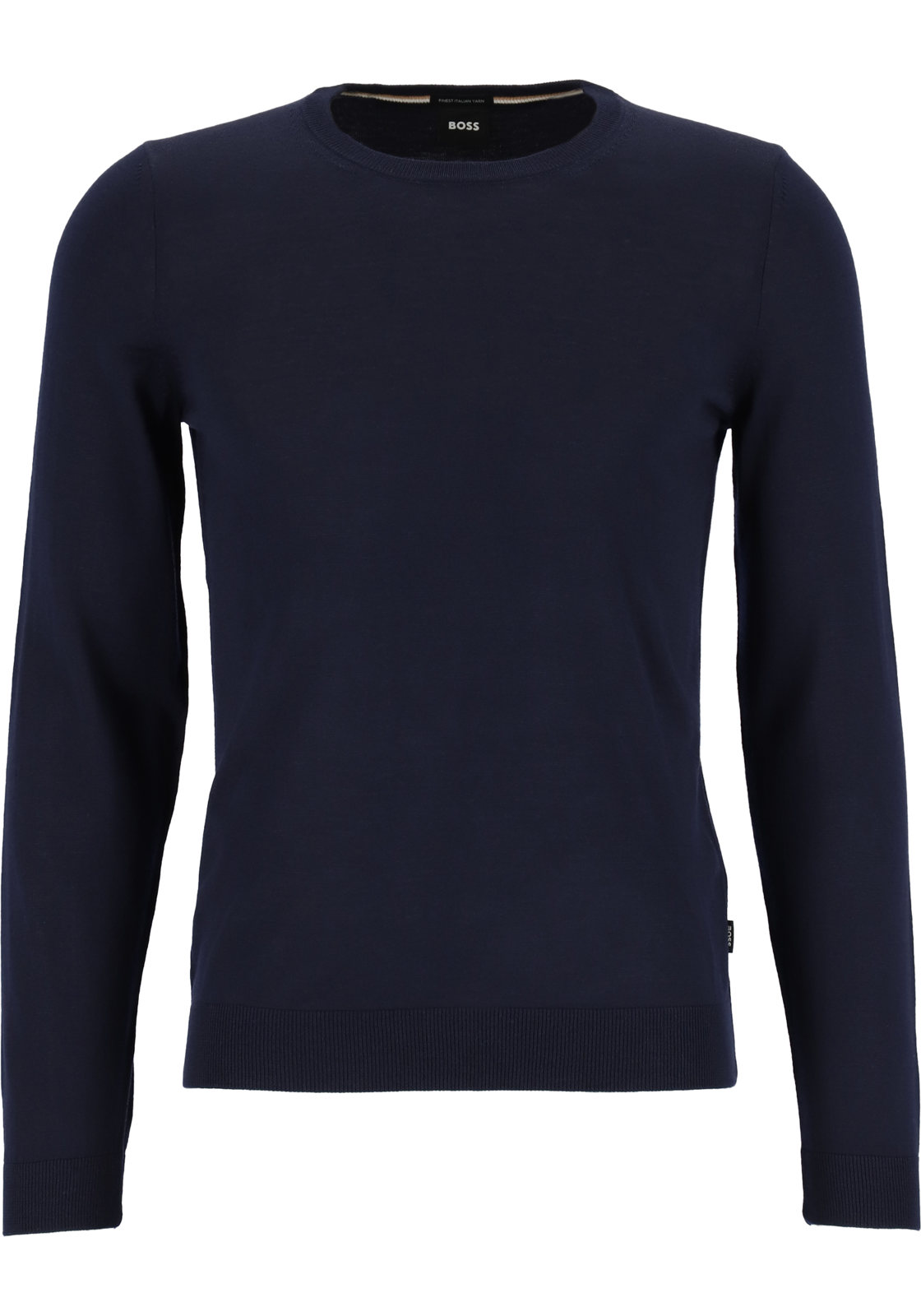 1-4029052878968-hugo_boss-HB_50468239404_TR_blauw_4fotos_HR BOSS Leno heren trui wol, slim fit met O-hals, donkerblauw