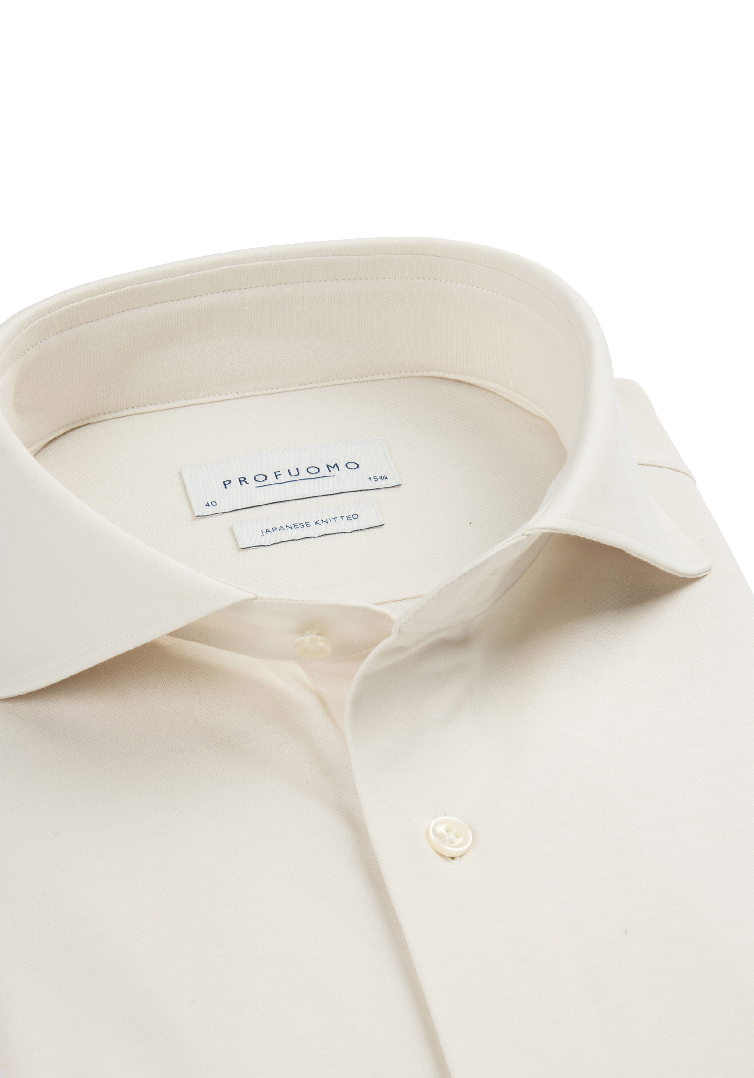Profuomo slim fit heren overhemd, jersey, offwhite
