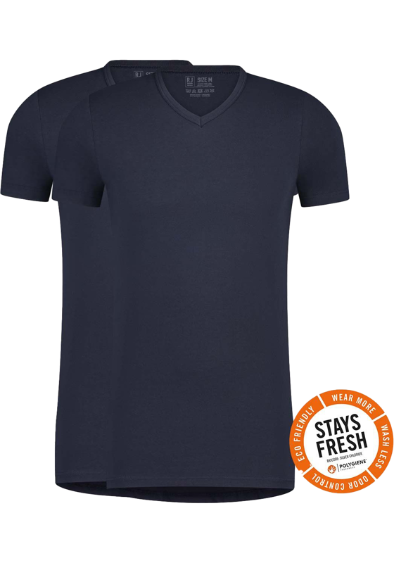 RJ Bodywear Everyday Venlo T-shirt (2-pack), heren T-shirt met V-hals, donkerblauw RJ Bodywear Everyday Venlo T-shirt (2-pack), heren T-shirt met V-hals, donkerblauw