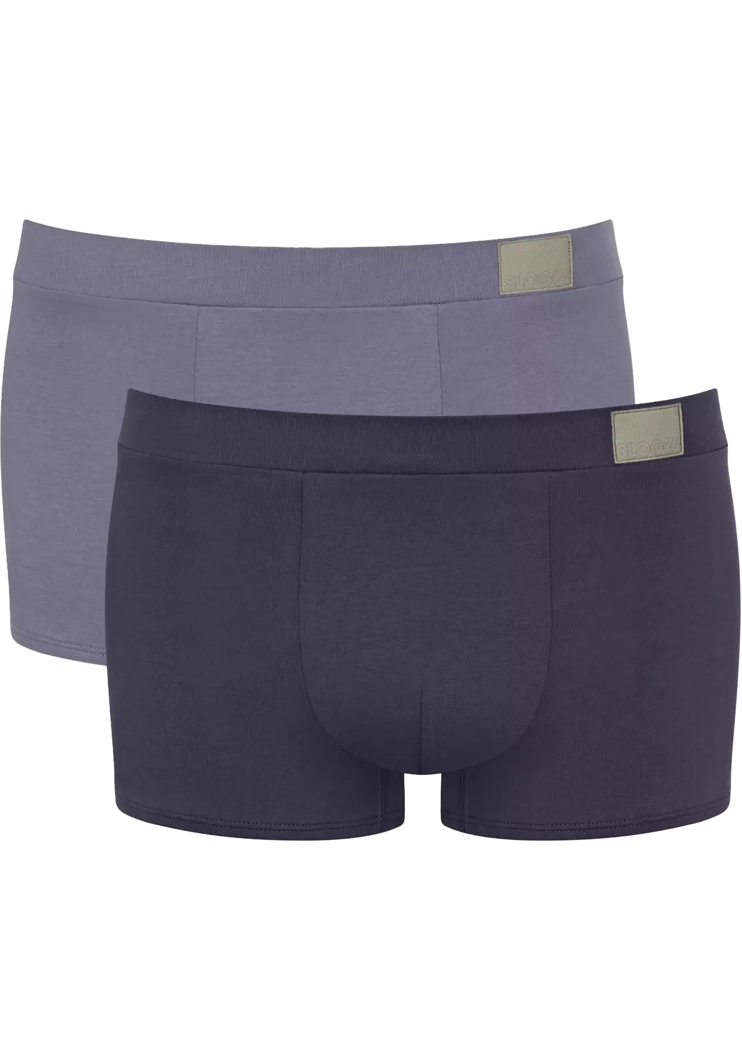 Sloggi Men GO Natural Hipster, heren boxershort korte pijp (2-pack), licht- en donkerblauw