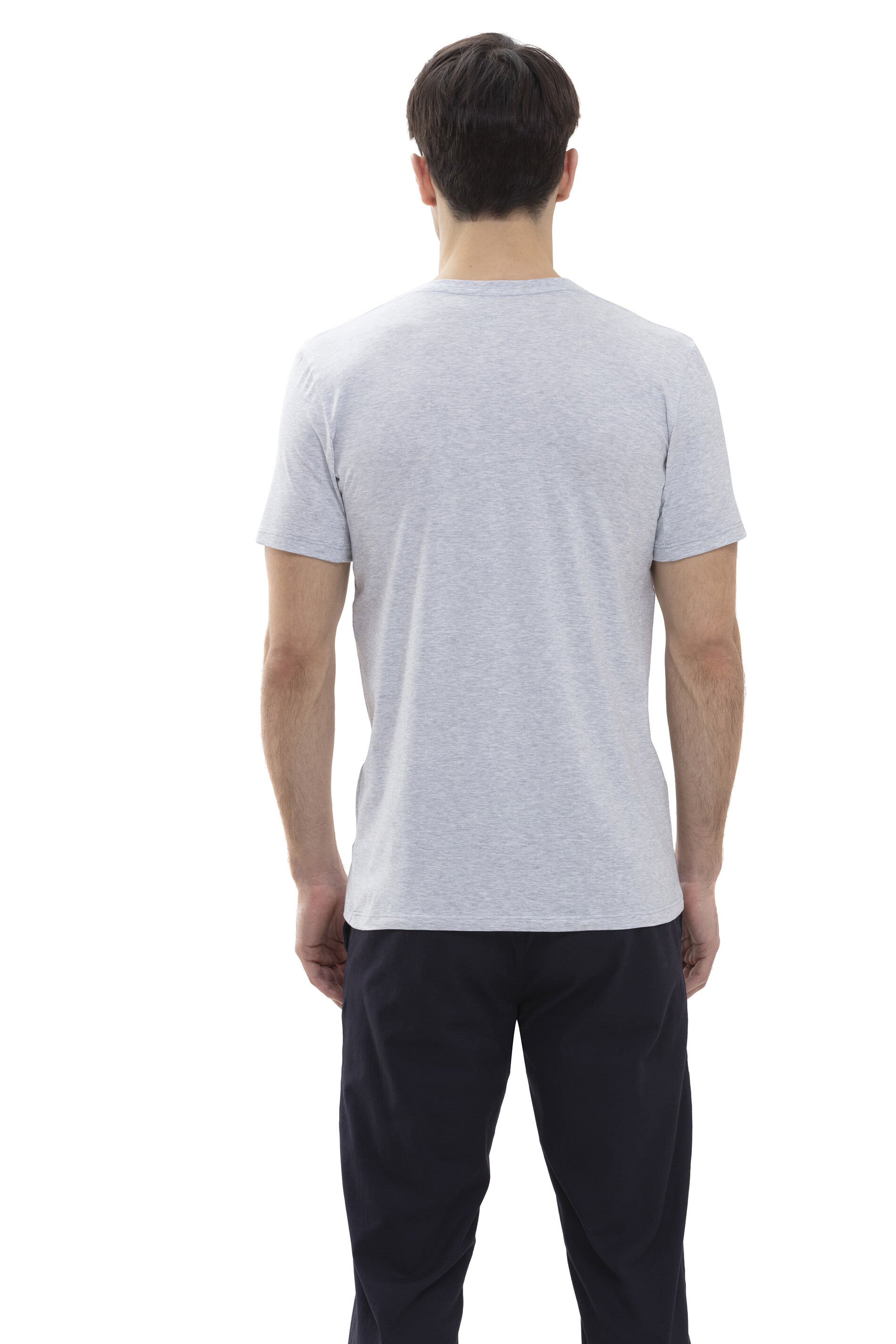 Mey heren T-shirt Business Class Premium, T-shirt korte mouw met O-hals, lichtgrijs melange