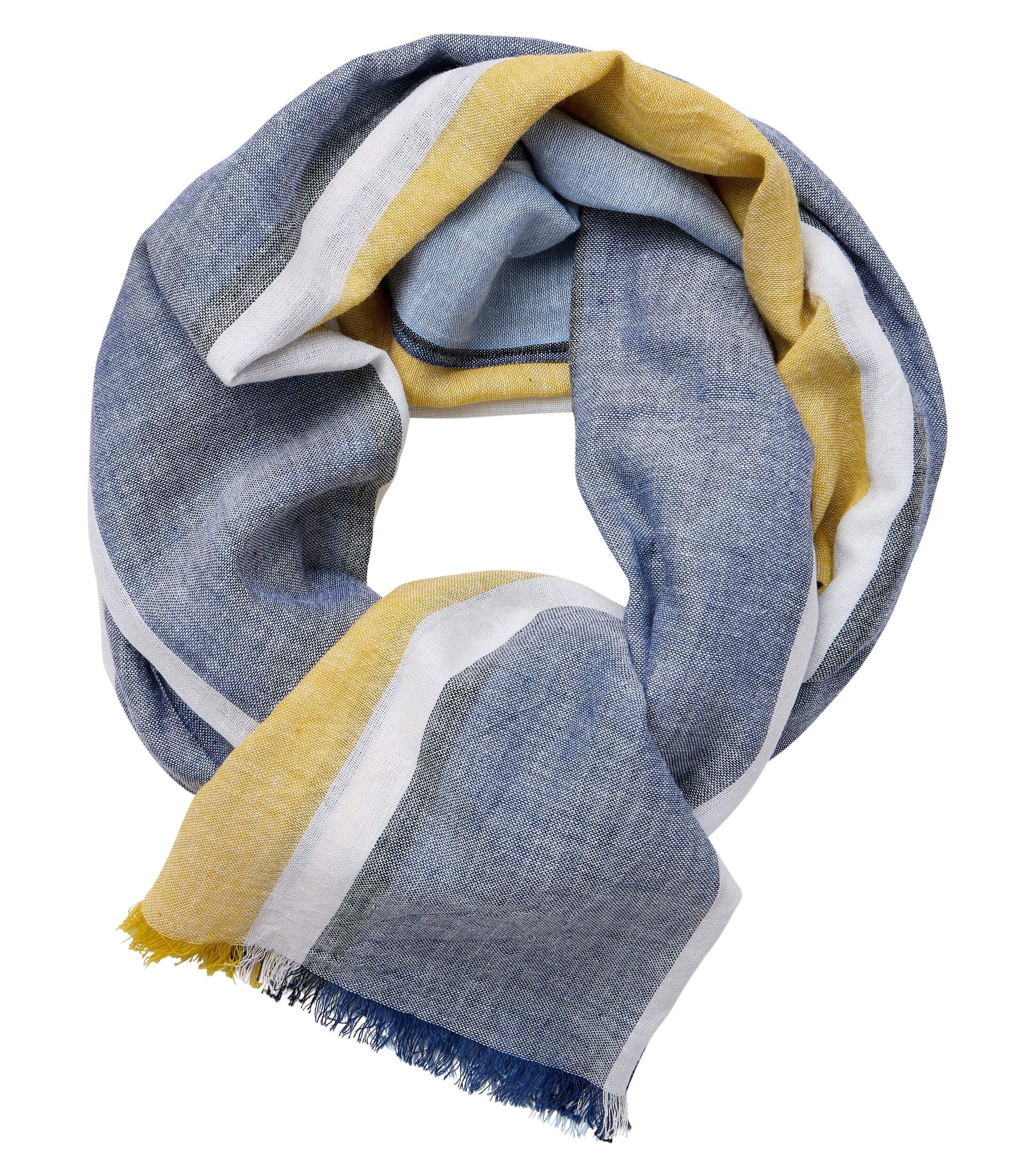 CASA MODA sjaal, bruin met beige en blauw dessin