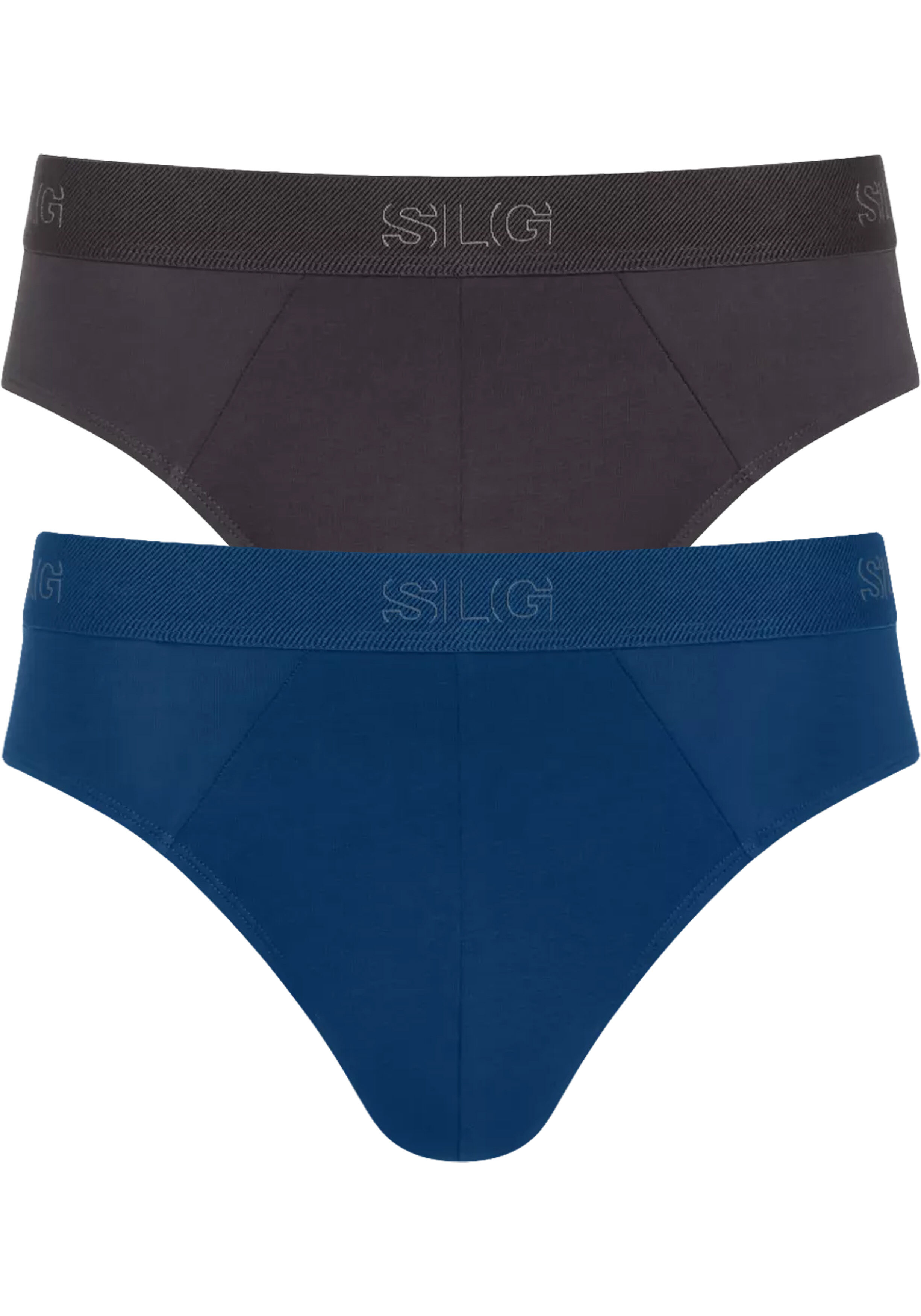 Sloggi Men SLG Base Brief, heren slip (2-pack), donkergrijs en kobaltblauw
