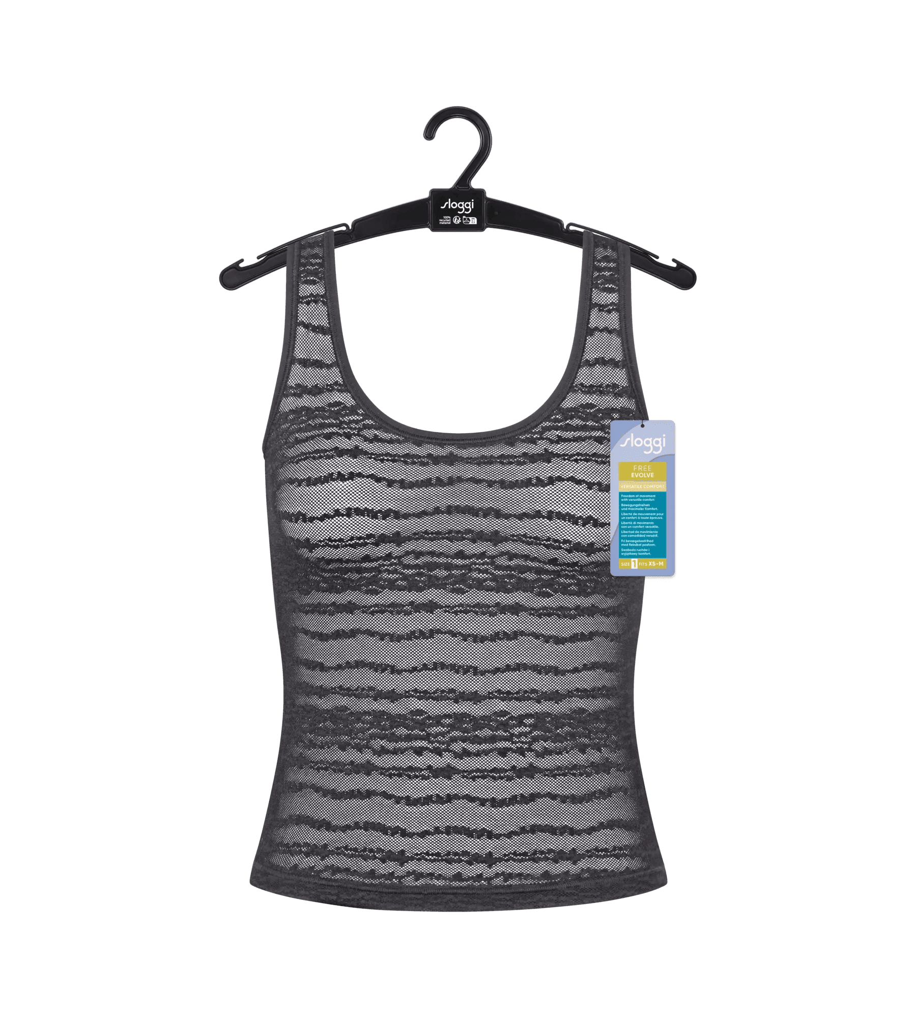Sloggi Women FREE Evolve Tank Top Lace (1-pack), dames singlet, zwart