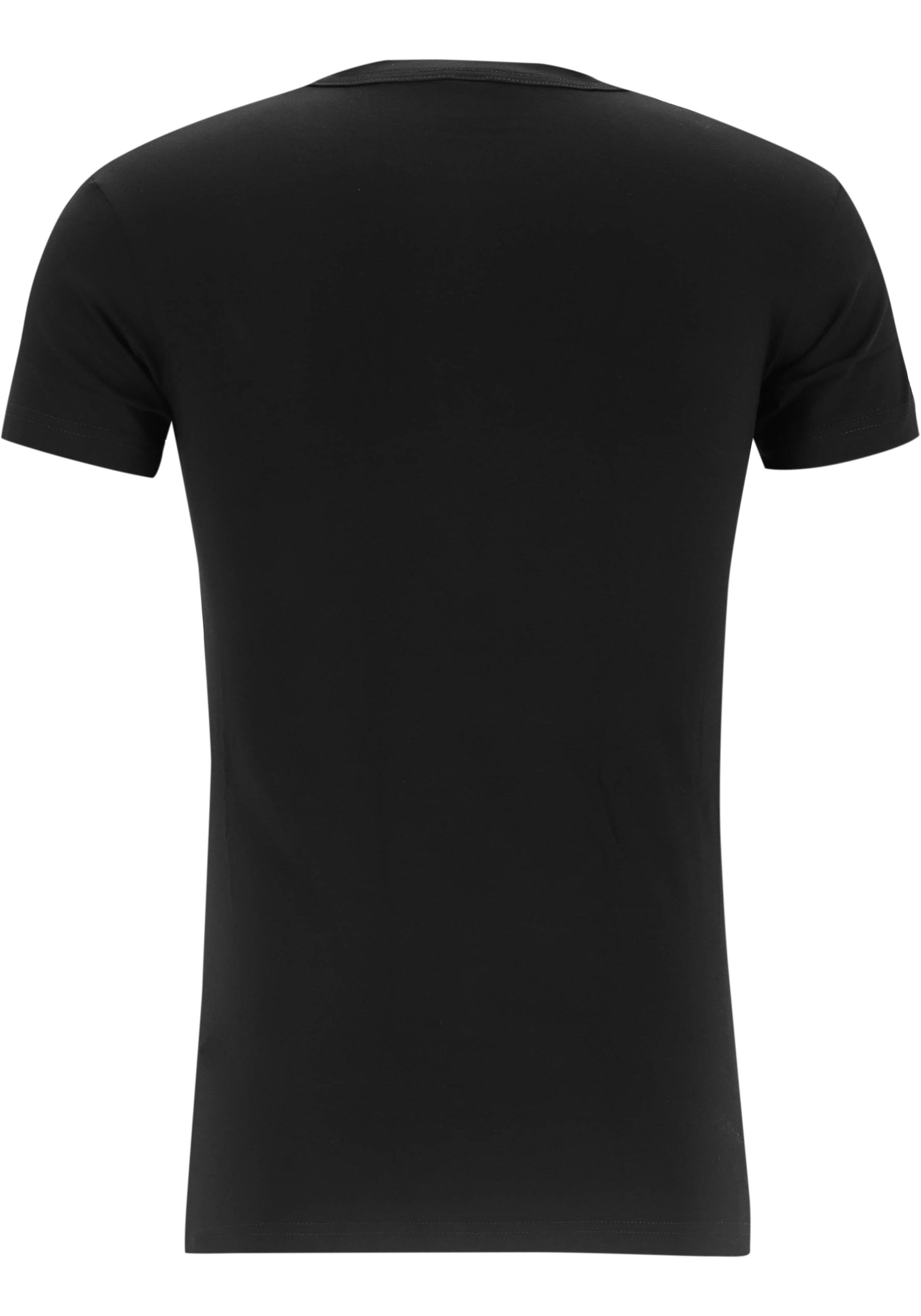 ALAN RED T-shirts OAKVILLE (2-pack), O-hals stretch, zwart