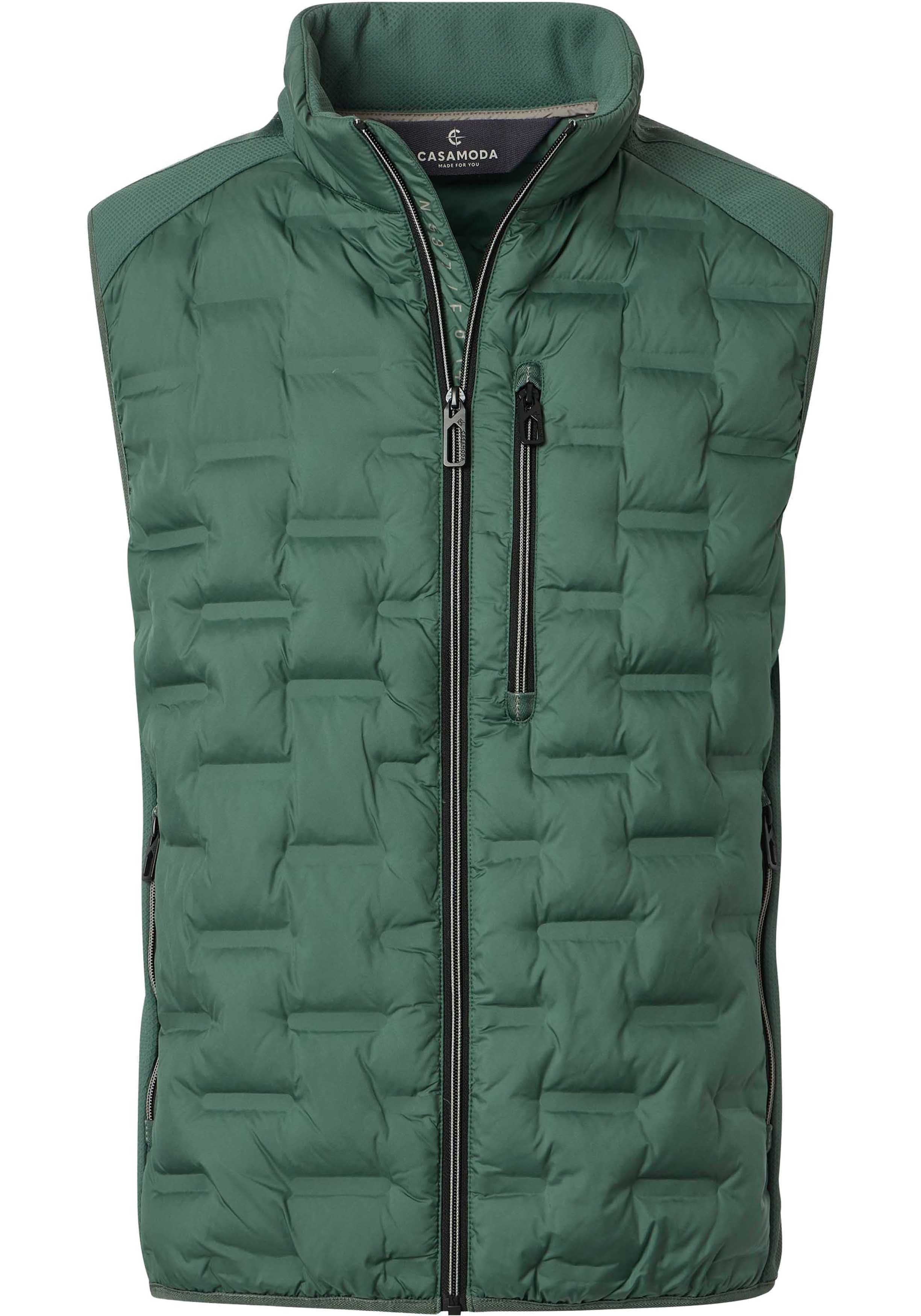CASA MODA comfort fit bodywarmer, groen, wit