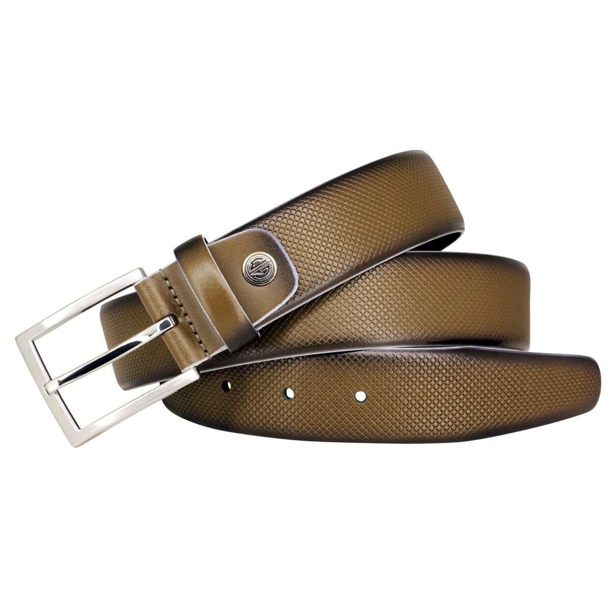 LINDENMANN leren heren riem, olijf
