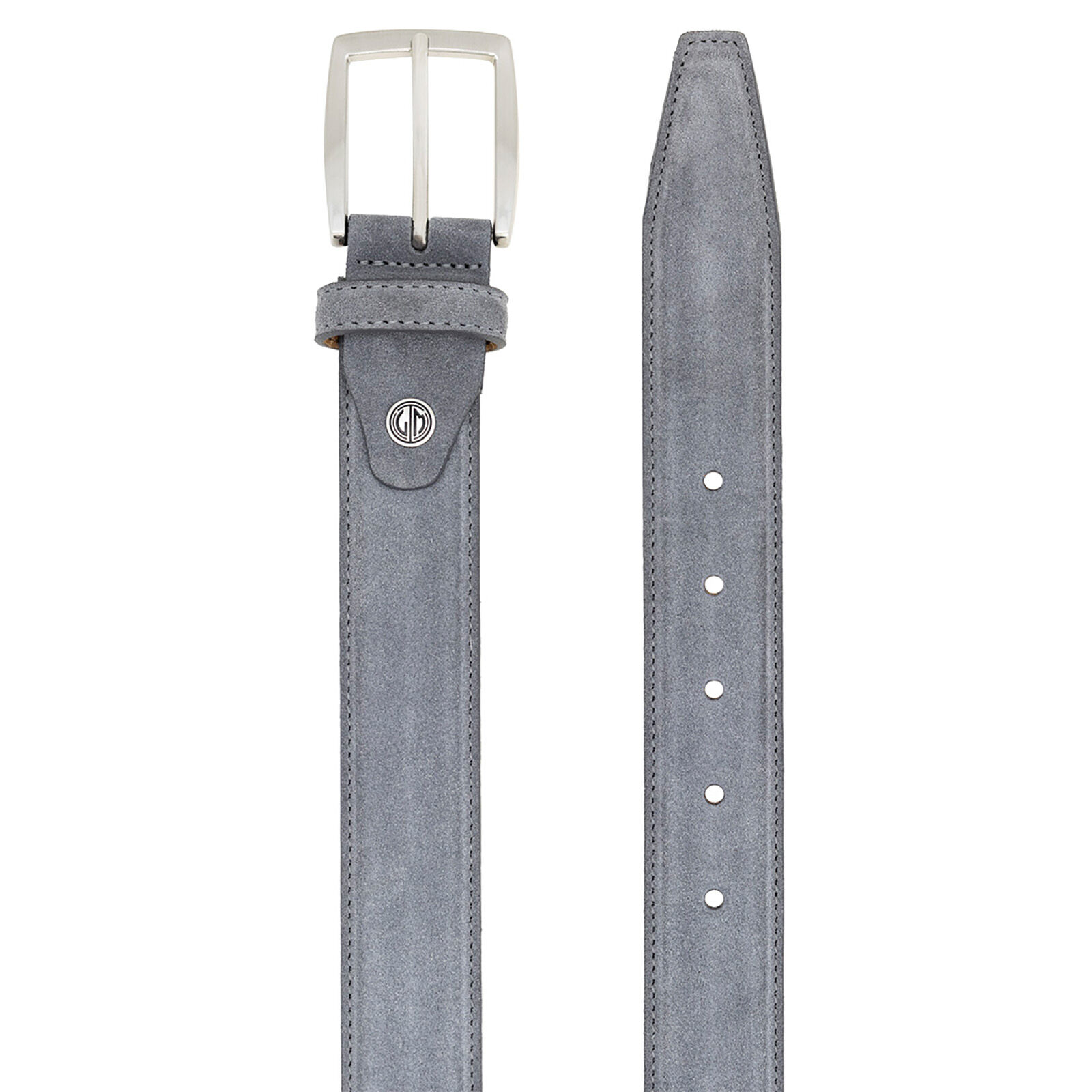 LINDENMANN leren heren riem, grijs