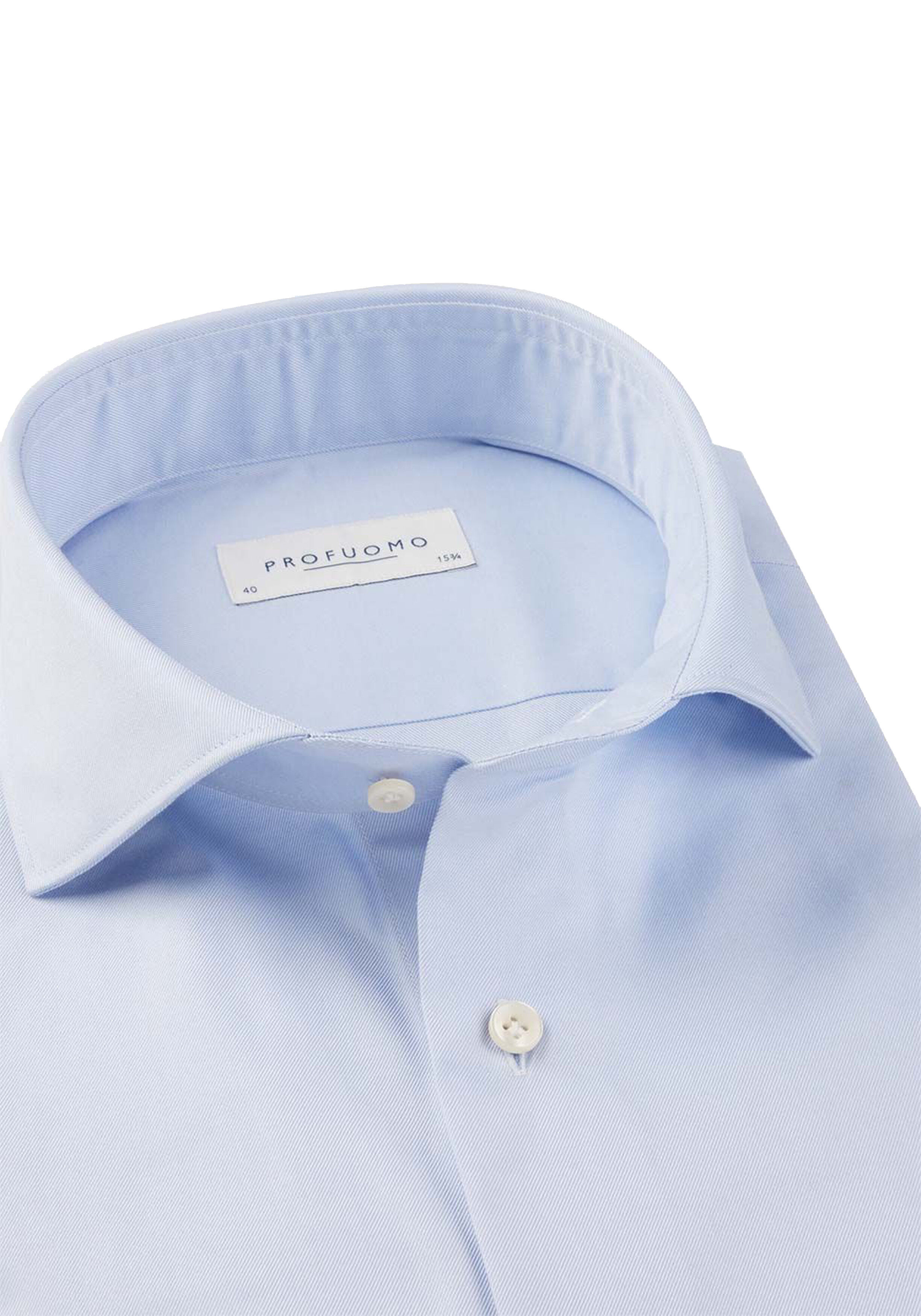 Profuomo slim fit heren overhemd, twill, lichtblauw