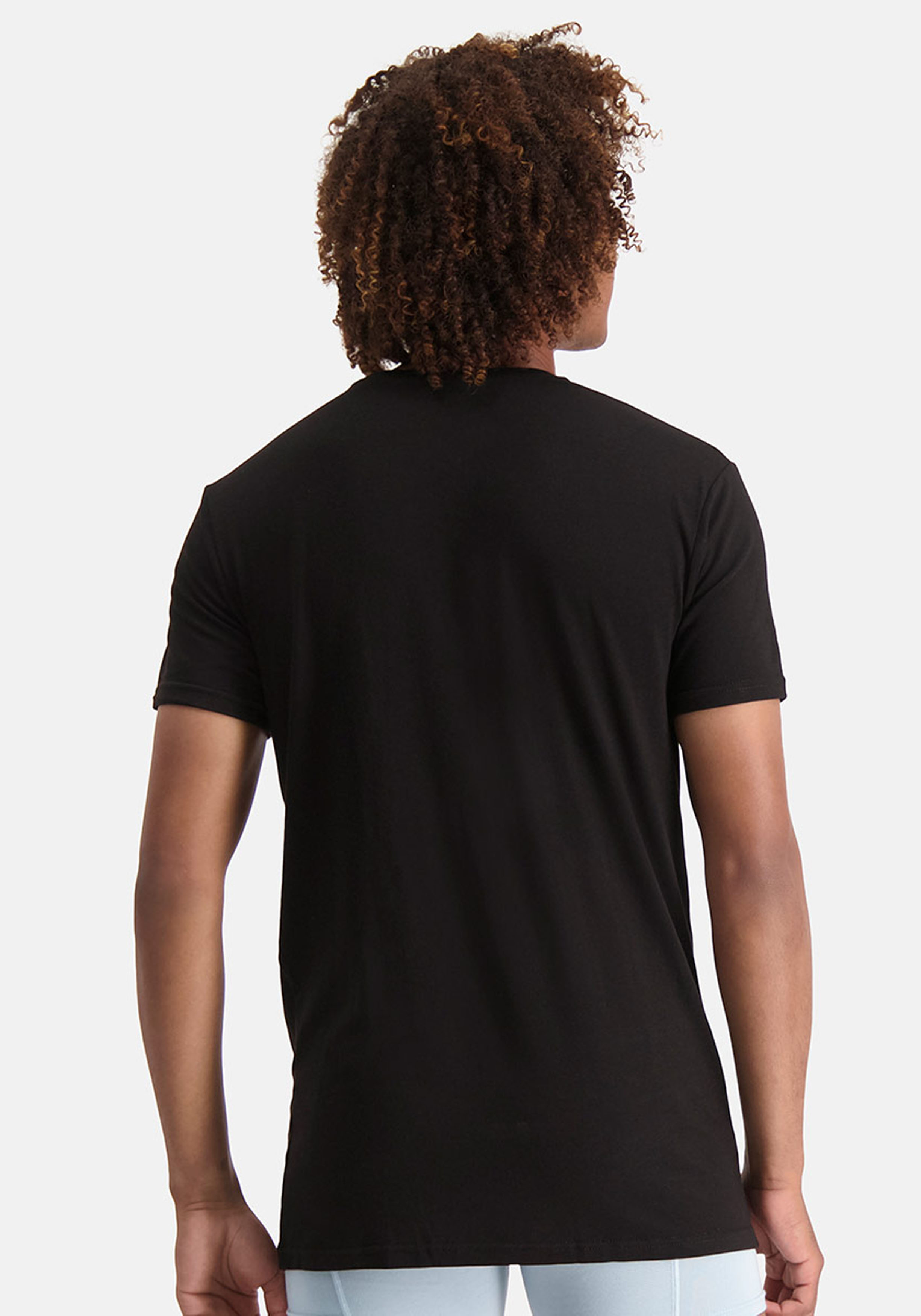 Bamboo Basics Ruben round neck T-shirt (2-pack), heren T-shirt O-hals extra lang, zwart