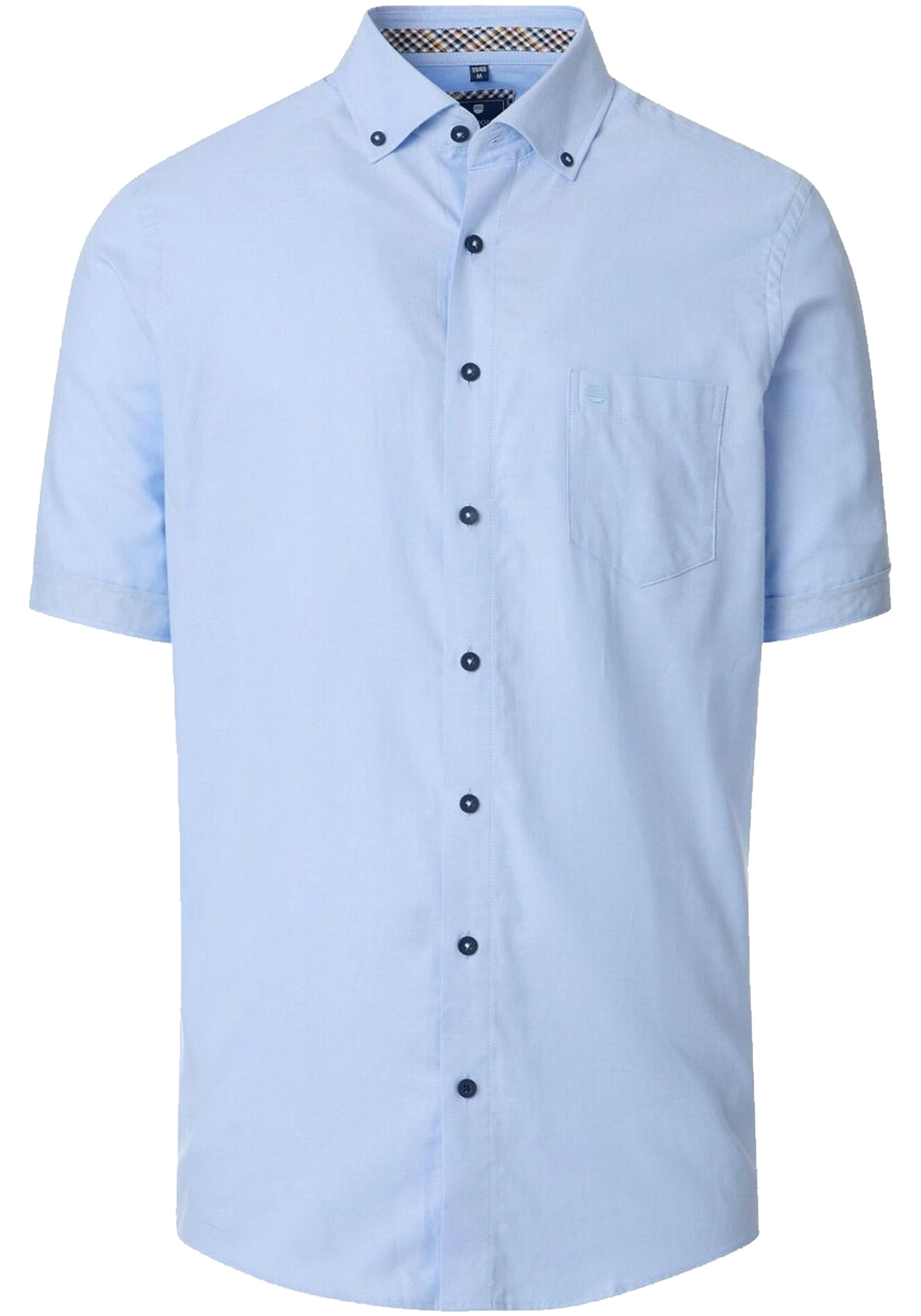 Redmond modern fit overhemd, korte mouw, Oxford, blauw