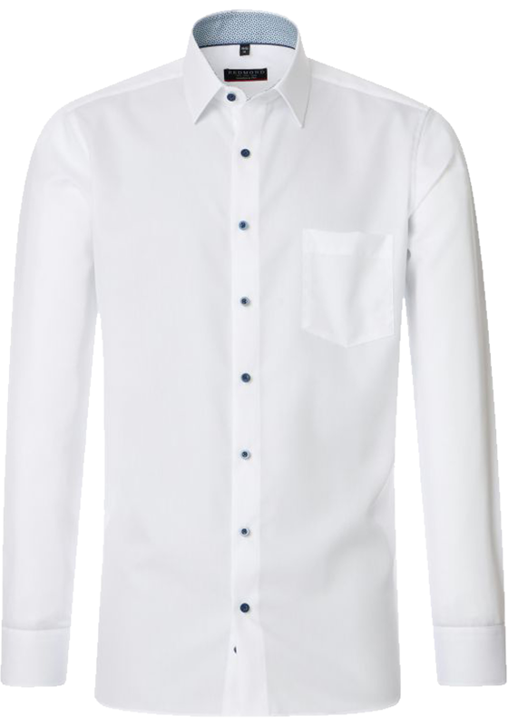 Redmond modern fit overhemd, twill, wit Redmond modern fit overhemd, twill, wit