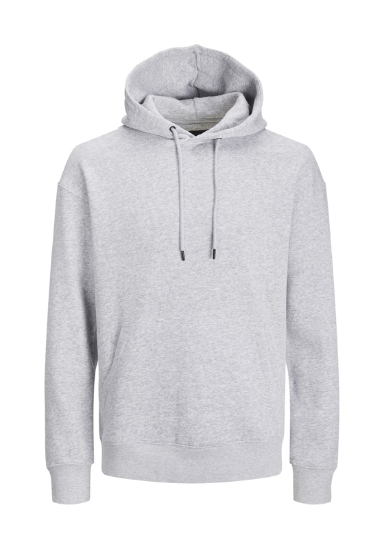 JACK & JONES Star basic sweat hood regular fit, heren hoodie katoenmengsel met capuchon, lichtgrijs melange JACK & JONES Star basic sweat hood regular fit, heren hoodie katoenmengsel met capuchon, lichtgrijs melange