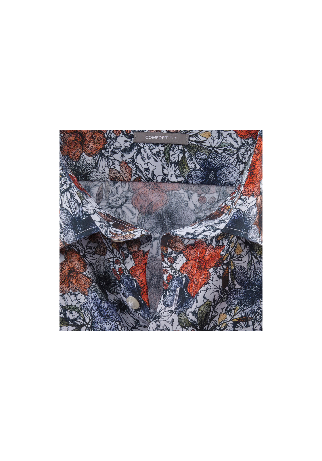OLYMP comfort fit overhemd, popeline, wit dessin OLYMP comfort fit overhemd, popeline, wit dessin