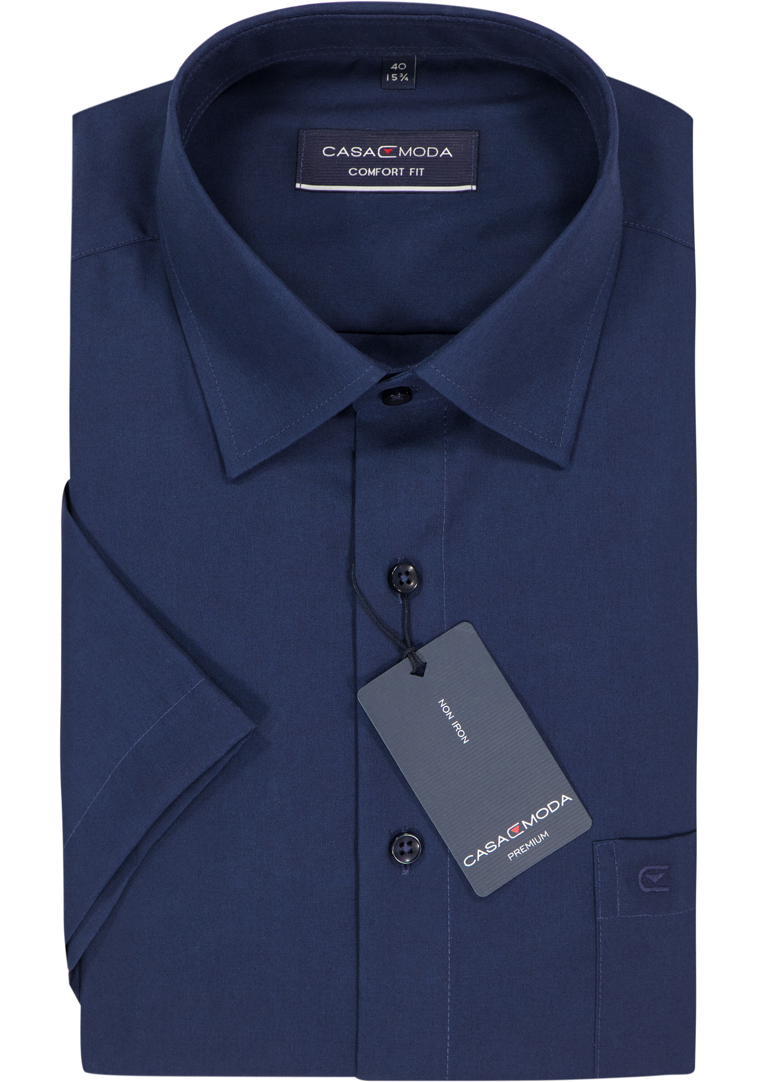 CASA MODA comfort fit overhemd, korte mouw, donkerblauw