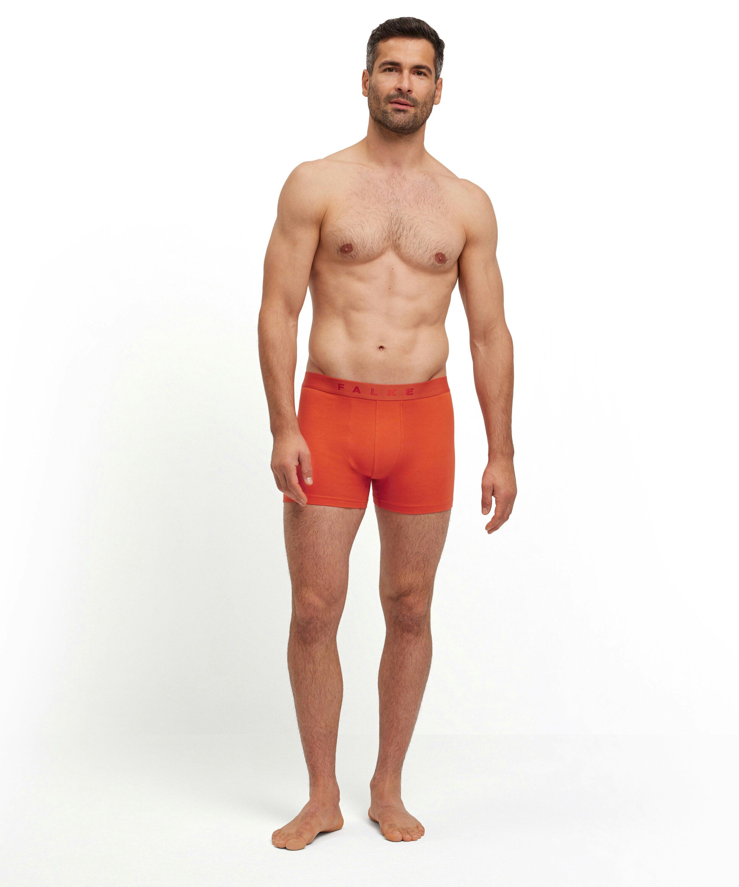 FALKE 2-pack heren boxer Daily Comfort, boxers normale lengte, oranje en zwart