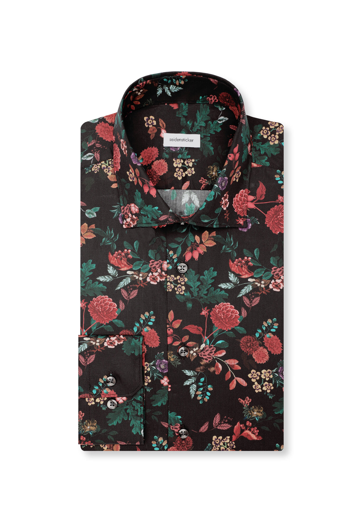 Seidensticker slim fit overhemd, popeline, grijs dessin