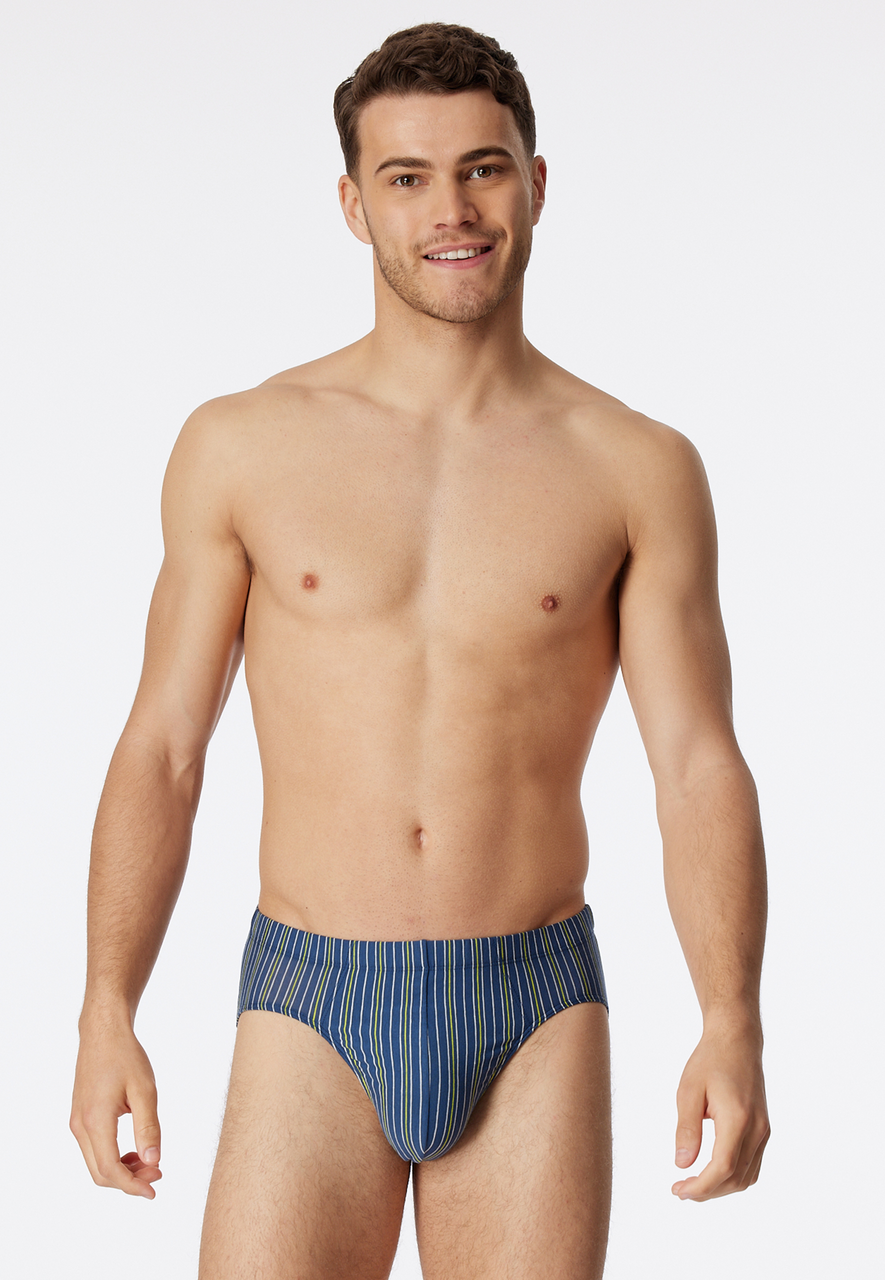SCHIESSER 95/5 slip (1-pack), heren supermini organisch katoen strepen admiraal