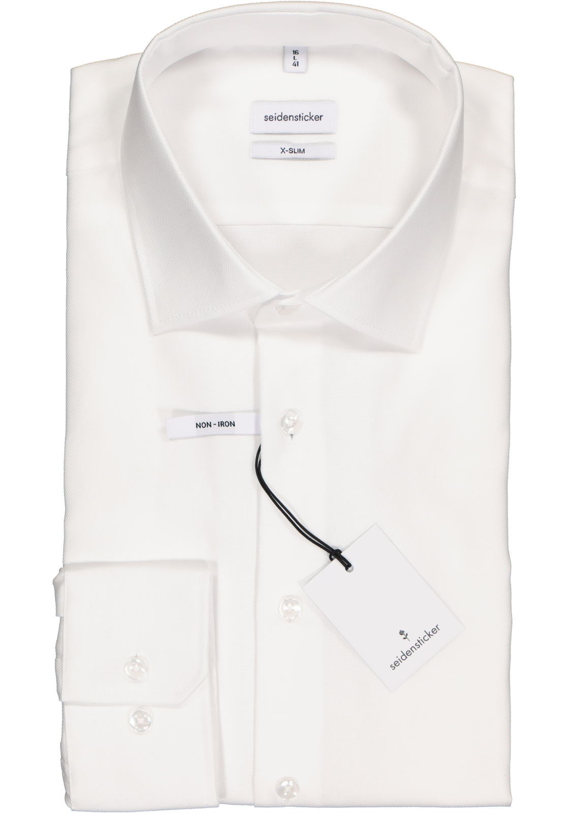 2-4048869939792_seidensticker-overhemd_HR Seidensticker x-slim fit overhemd, wit structuur