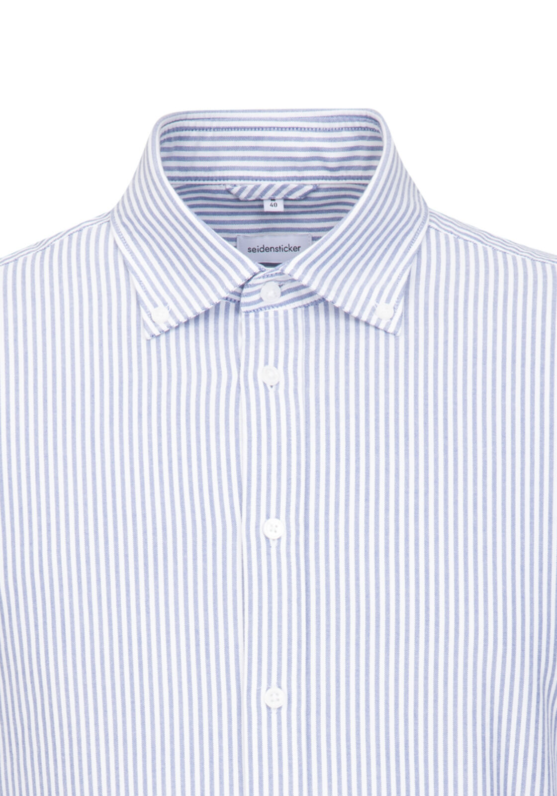 Seidensticker shaped fit overhemd, Oxford, blauw gestreept