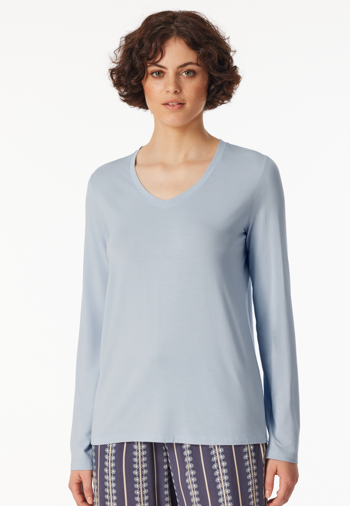 SCHIESSER dames Mix+Relax Shirt 1/1 arm, dames T-shirt lange mouw, lucht