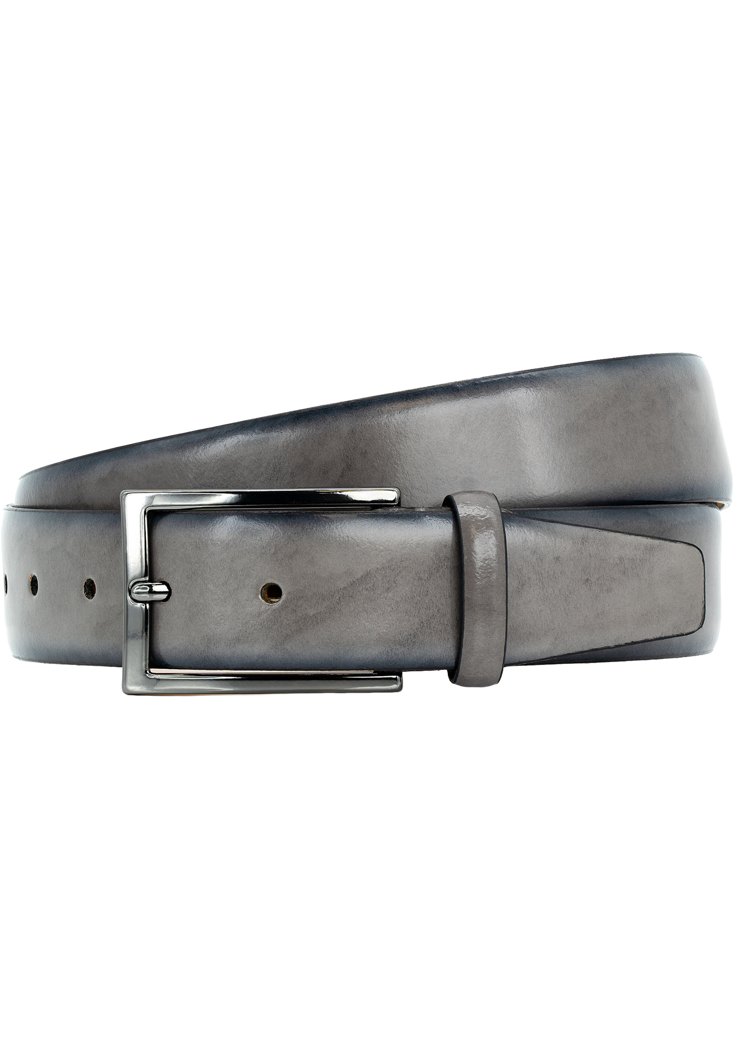 LINDENMANN leren heren riem, grijs