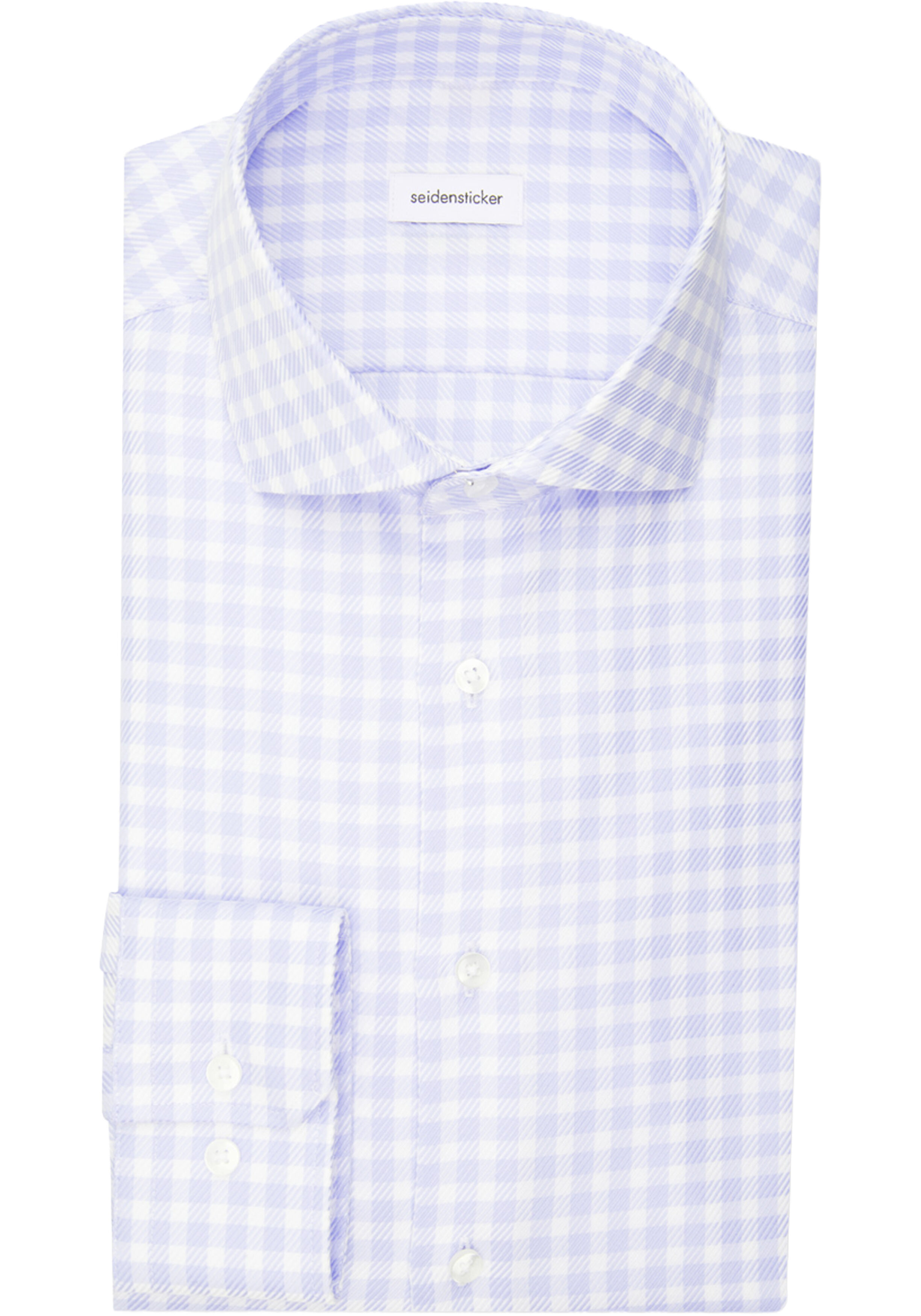 Seidensticker slim fit overhemd, popeline, blauw geruit