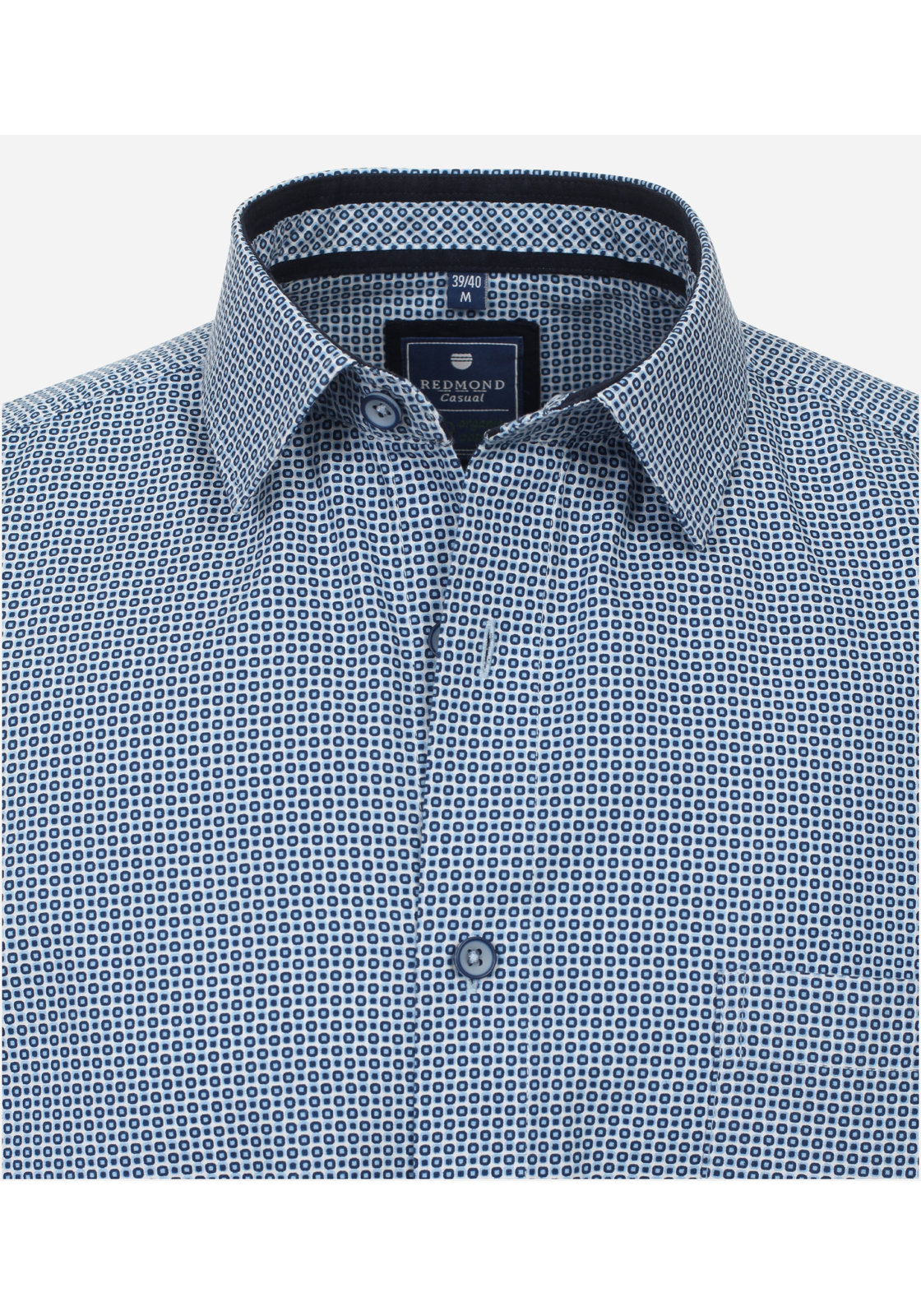 image_4_2bc8bfc7016088f5daf5c8a525d45309jpgautoformatbgF3F3F3blend-alpha100blend-colorF3F3F3blend-modedarkenfitclampp Redmond comfort fit overhemd, korte mouw, popeline, blauw dessin