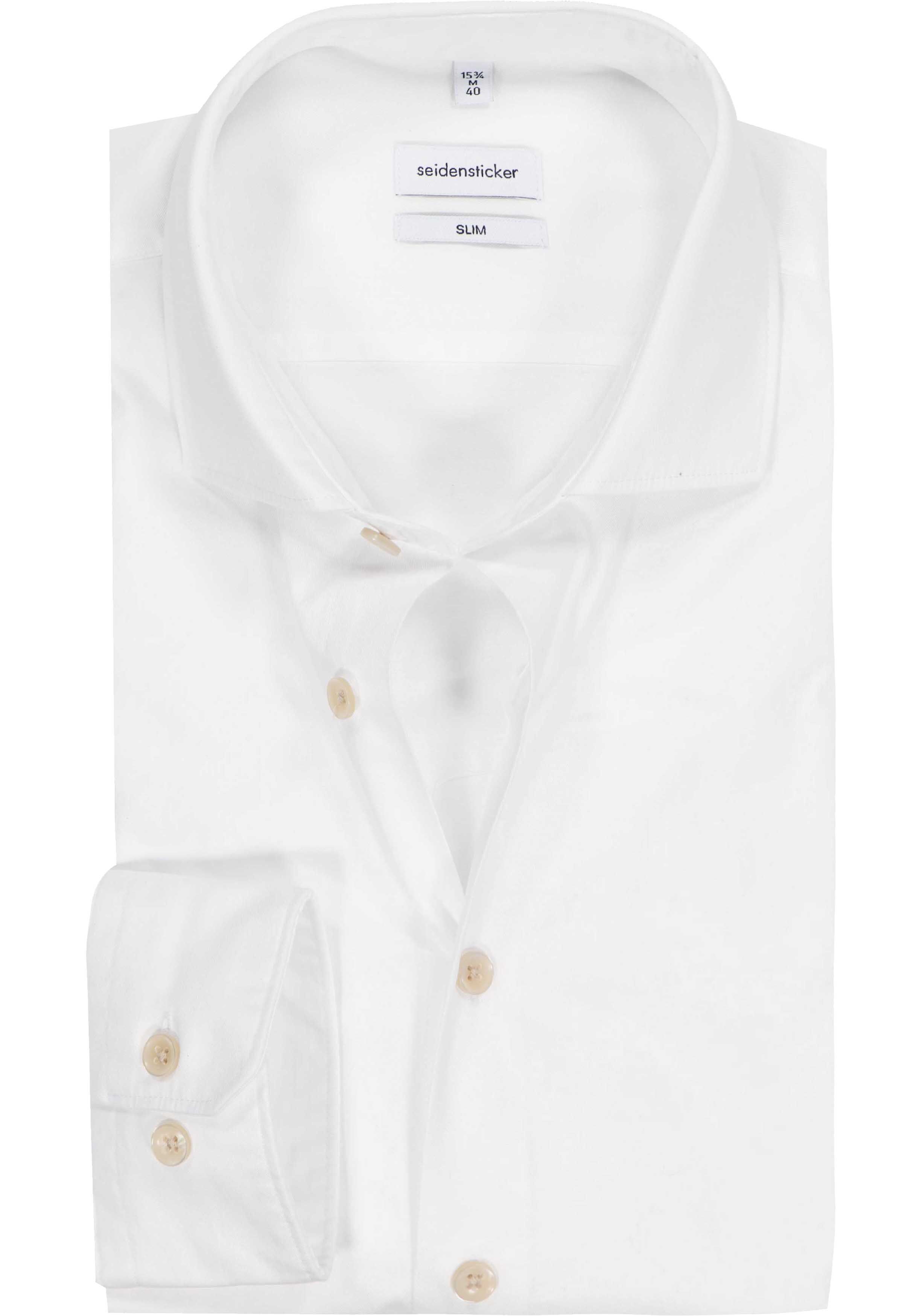Seidensticker slim fit overhemd, popeline, wit