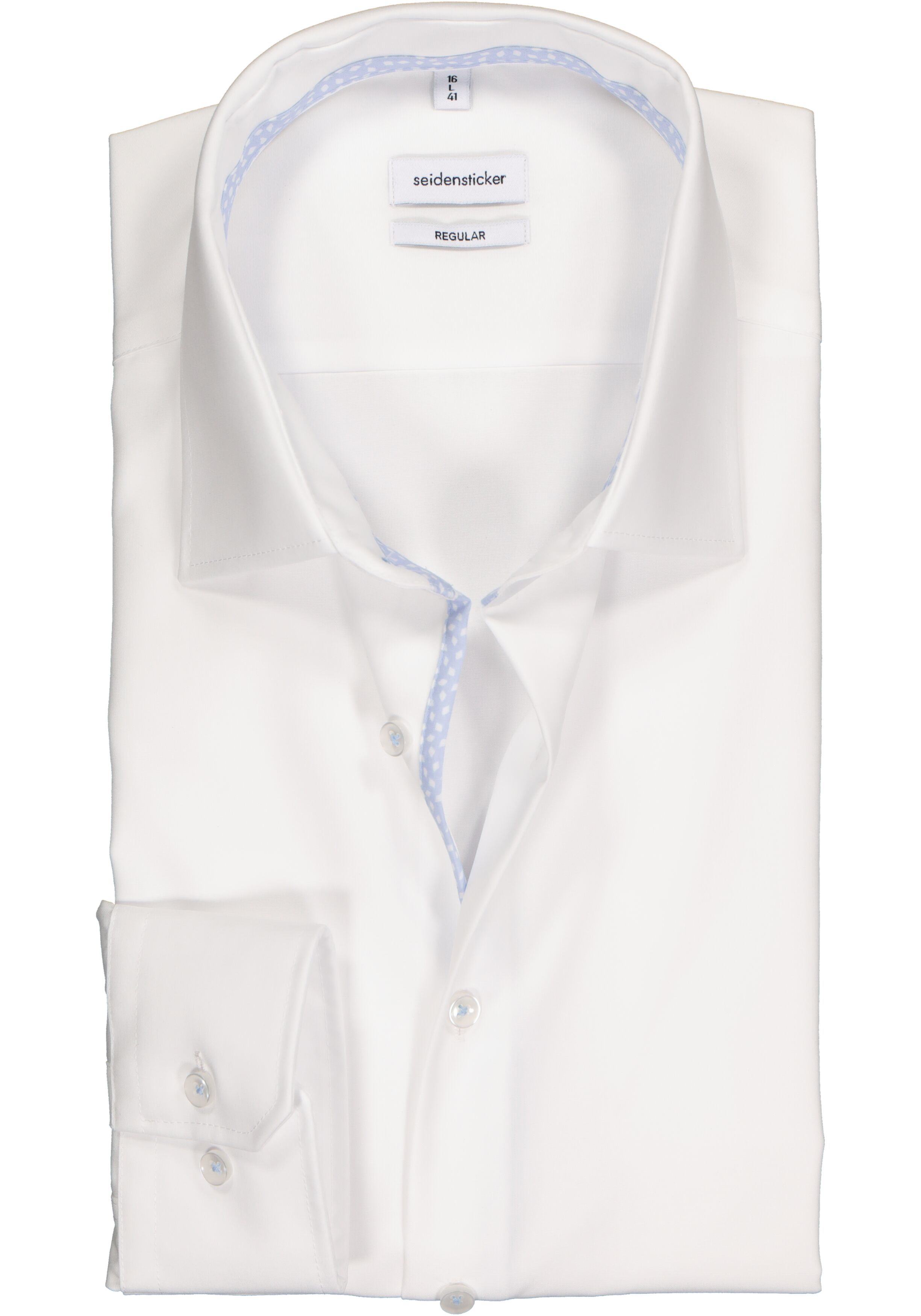 Seidensticker regular fit overhemd, wit (contrast)