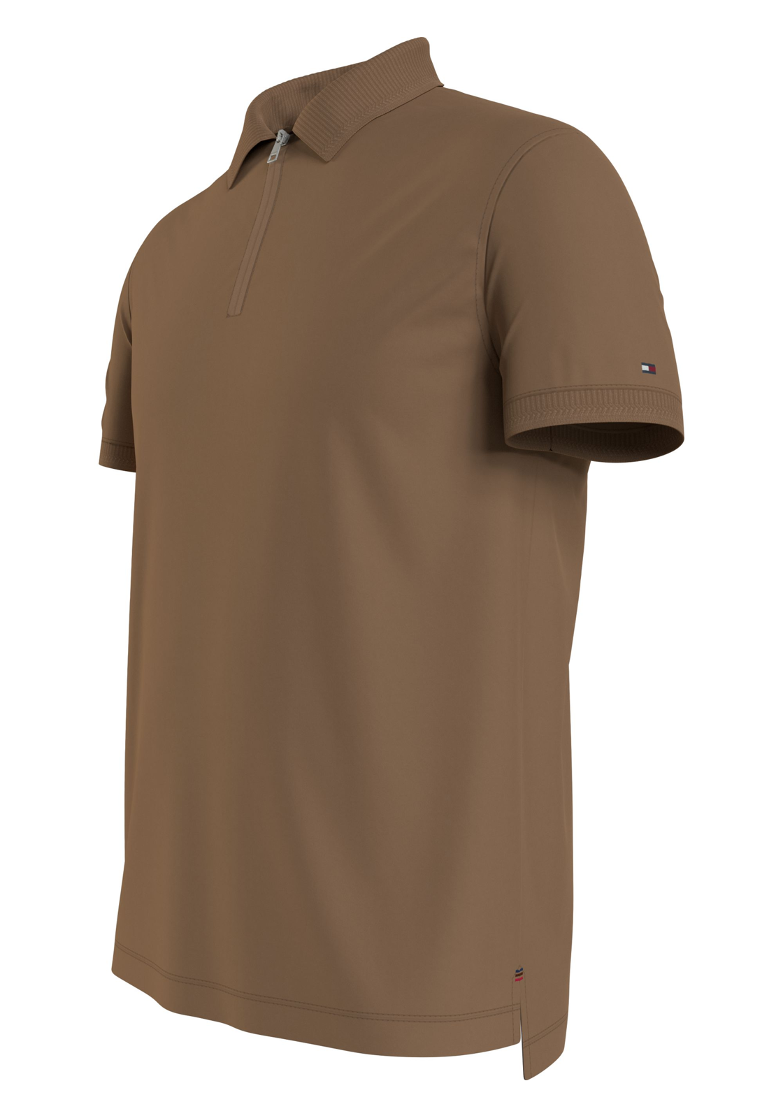 image_4_MW0MW34746GWJ_D_C4101wid2000amphei2000ampop_usm1710 Tommy Hilfiger Dc Interlock Zip Slim Polo, heren poloshirt, bruin