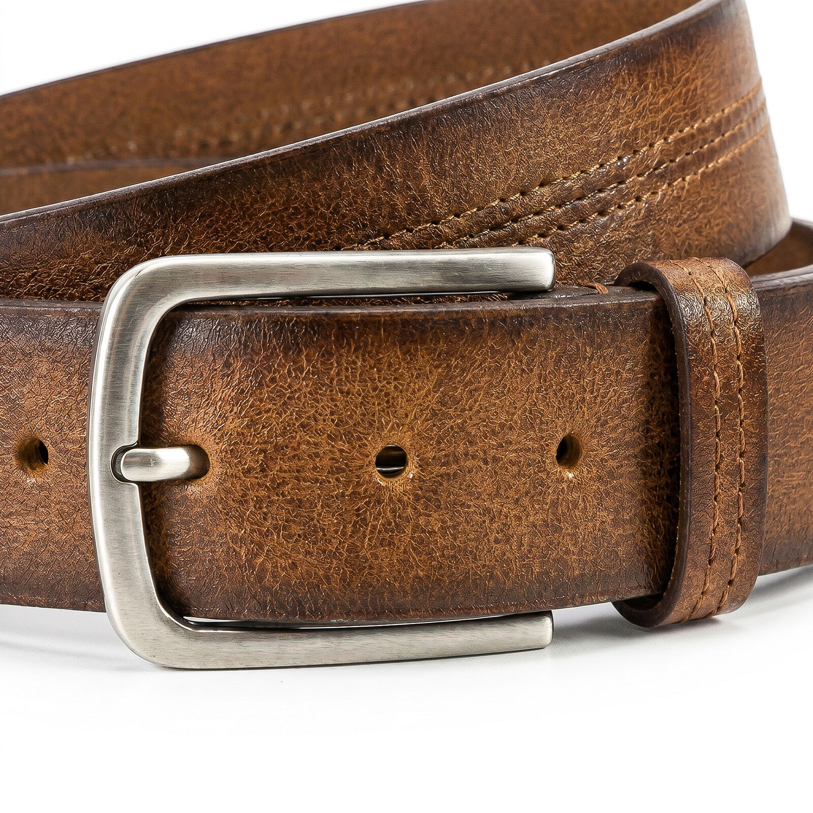 HECHTER leren heren riem, cognac