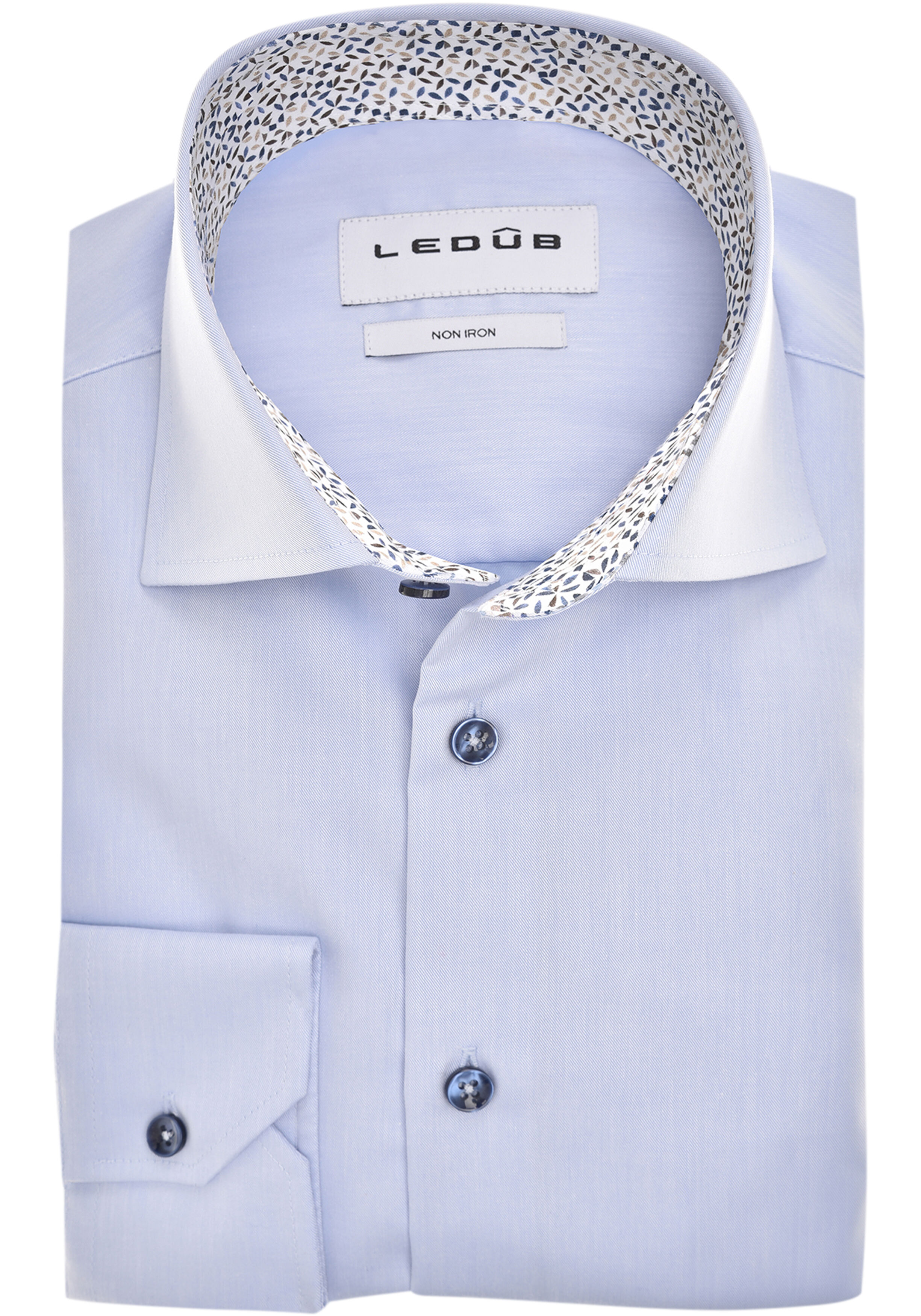 Ledub modern fit overhemd, popeline, lichtblauw