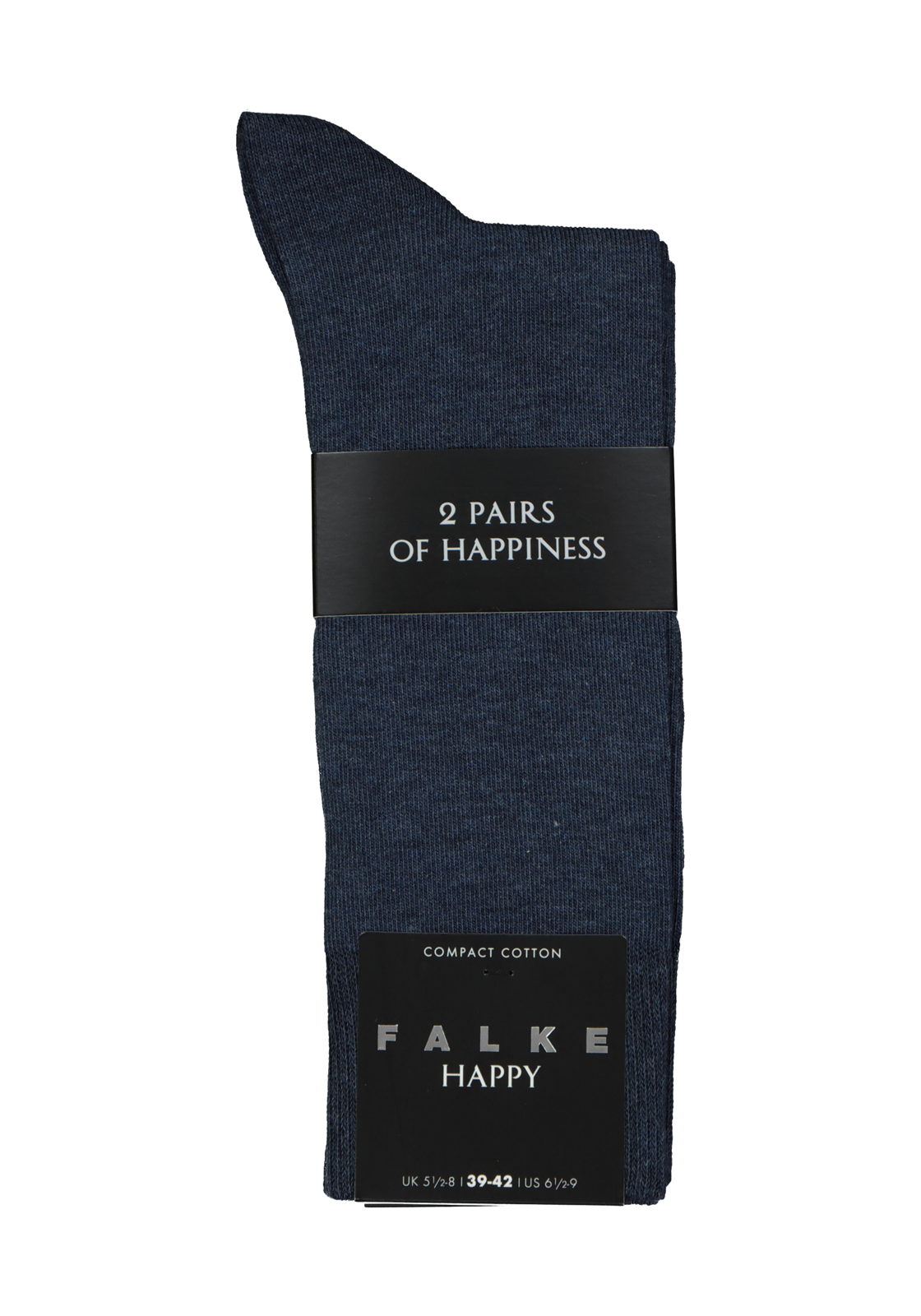 2-4043874491969_sok_HR FALKE Happy herensokken (2-pack), marine blauw melange (navy melange)