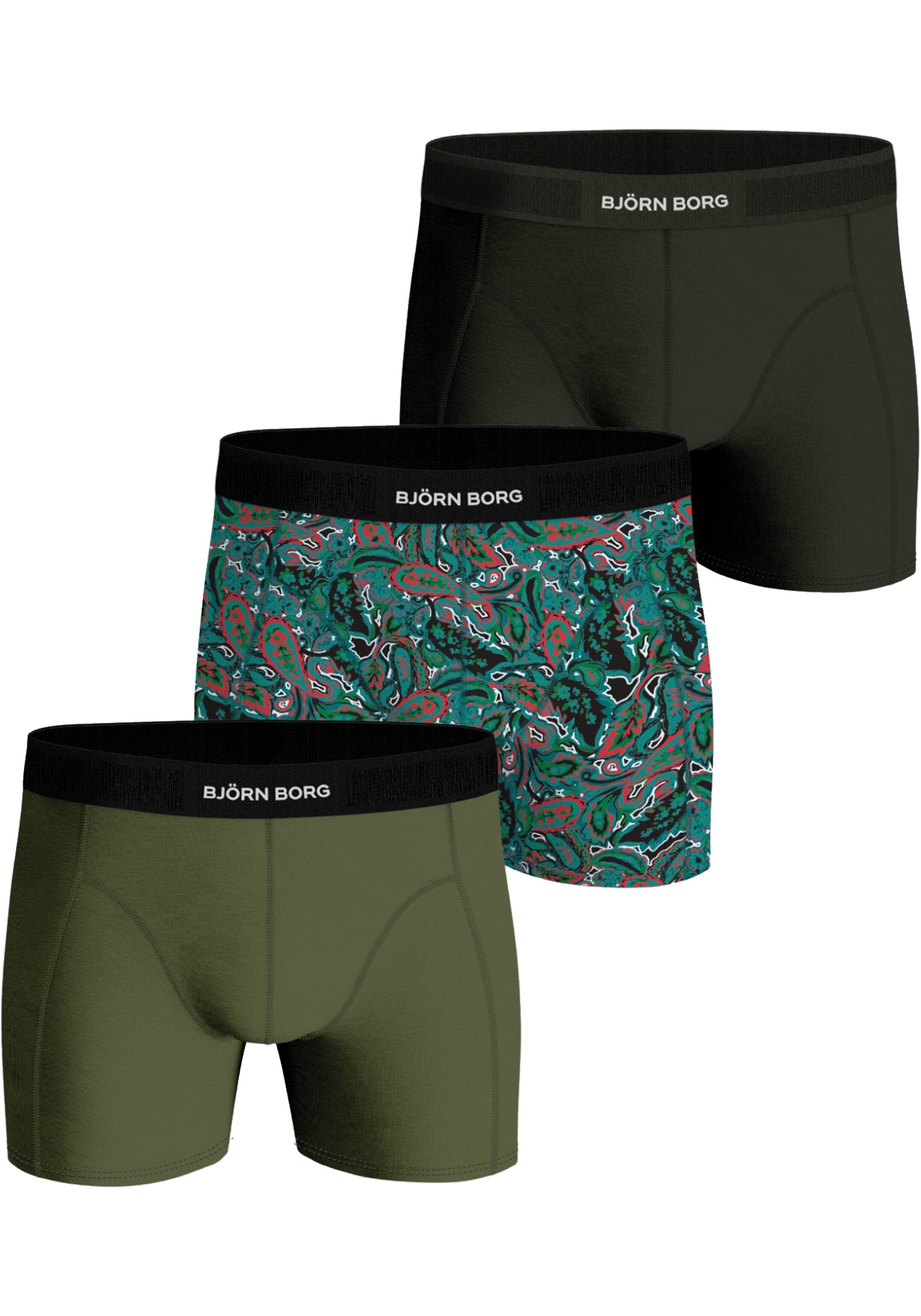 Bjorn Borg Cotton Stretch boxers, heren boxers normale lengte (3-pack), multicolor